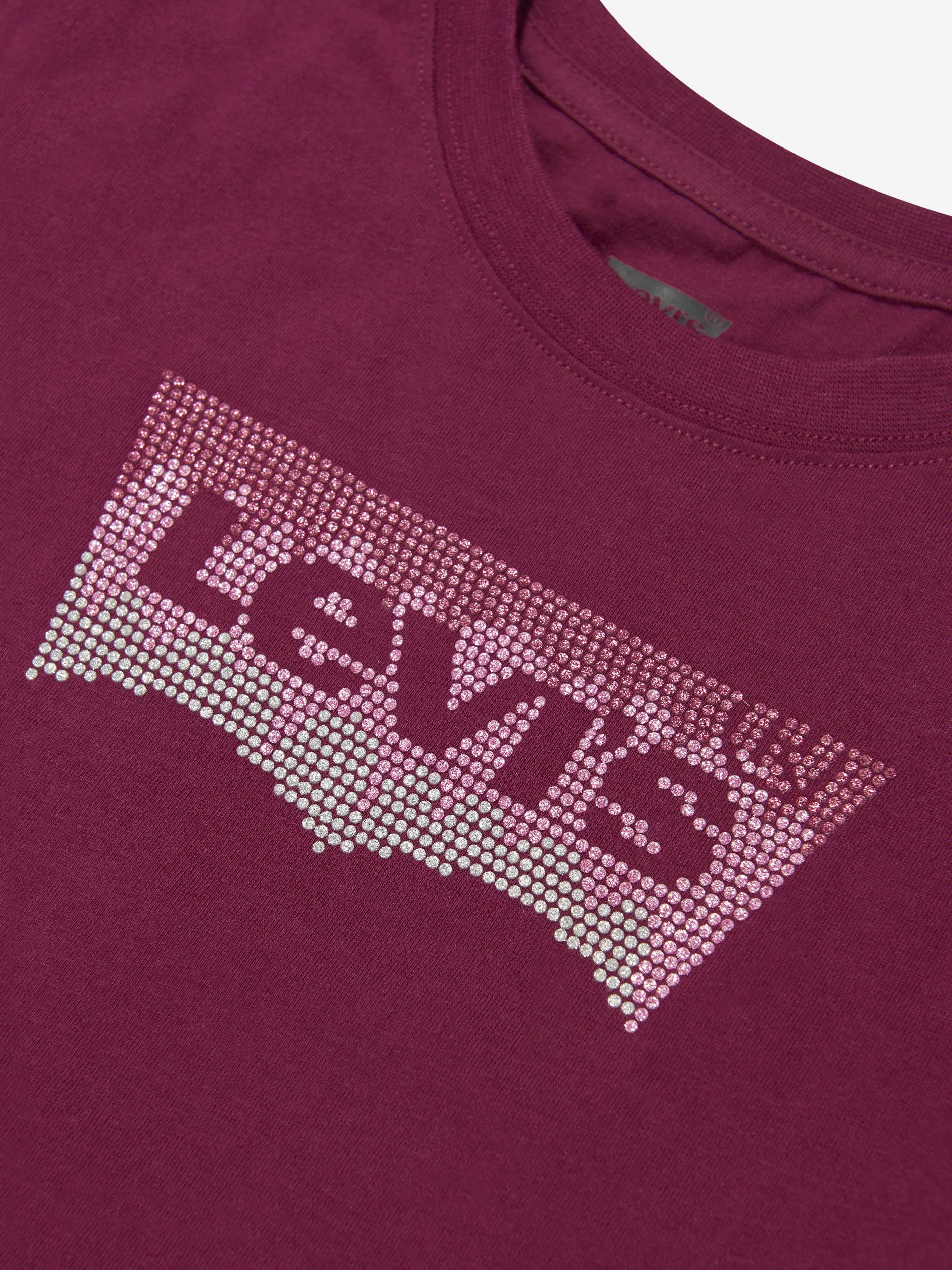 Levi's Mädchen Langarm Glitzer Logo T-Shirt in Rot