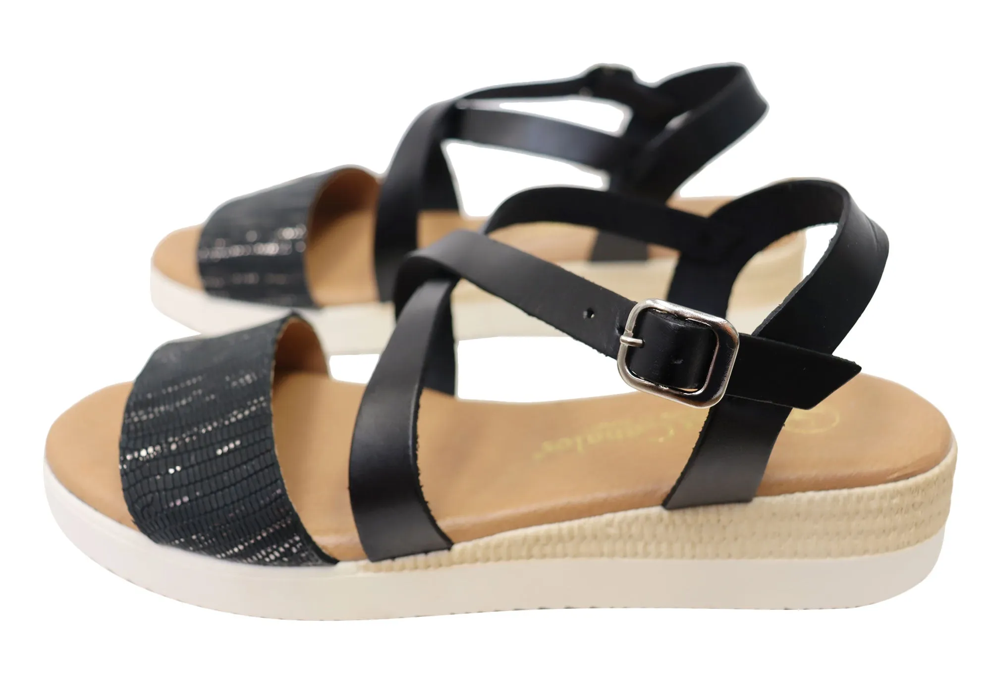 Lola Canales Cambridge Bequeme Damen-Ledersandalen Hergestellt in Spanien Lola Canales Schuhe