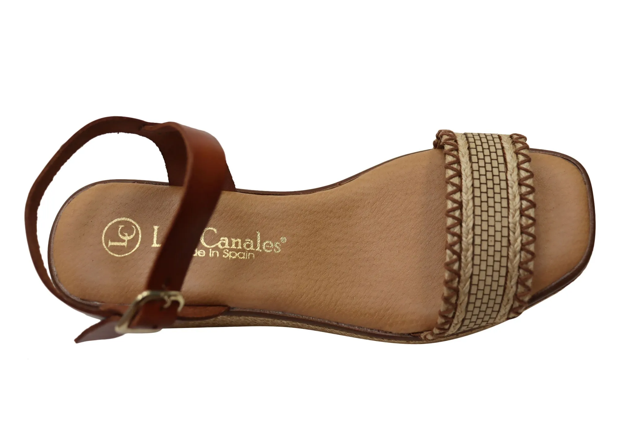 Lola Canales Pambula Damen Spanische Leder Keilabsatz Sandalen Lola Canales Schuhe