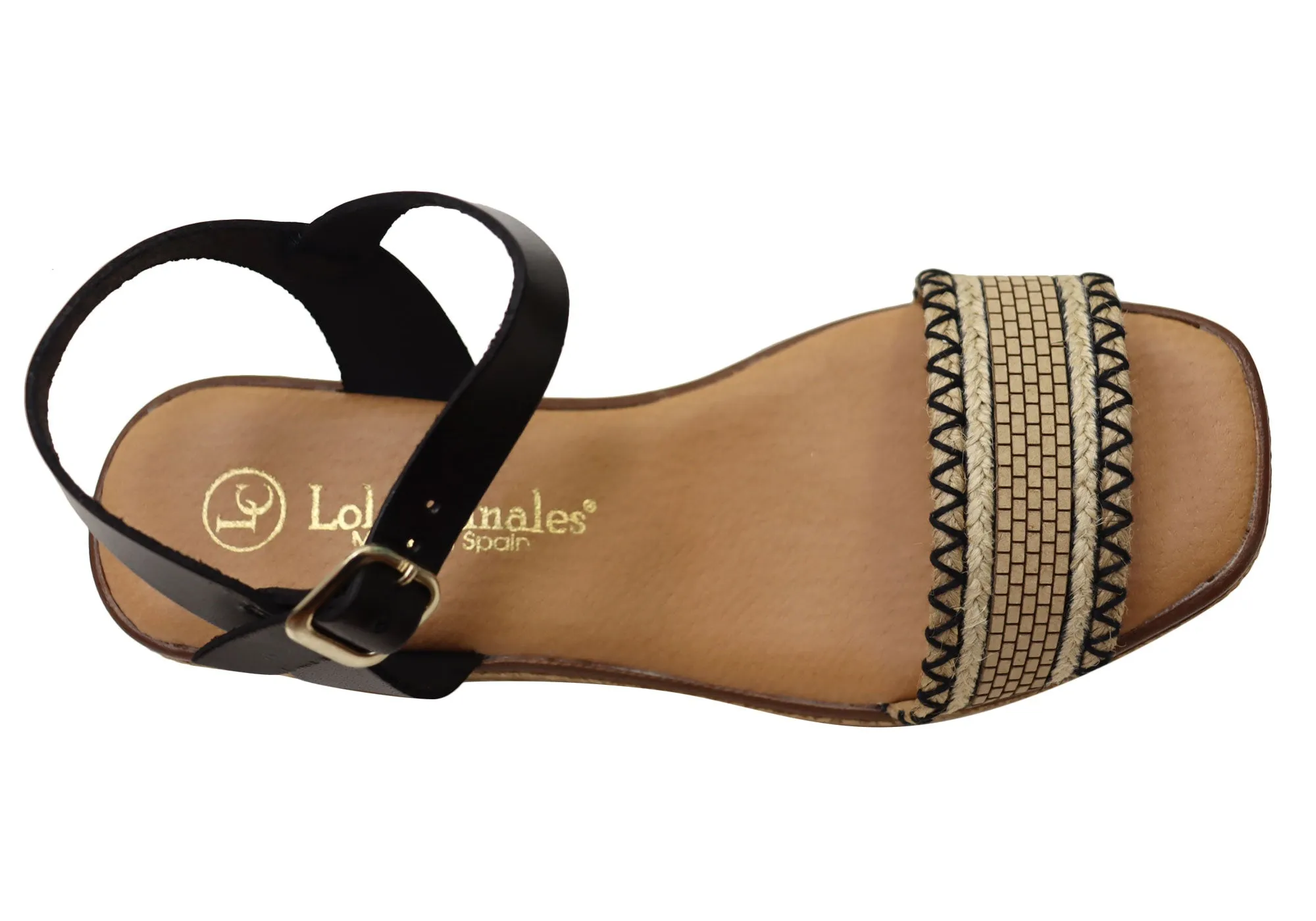 Lola Canales Pambula Damen Spanische Leder Keilabsatz Sandalen Lola Canales Schuhe