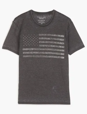 Lucky Brand Usa Flag T-Shirt Schwarz Berg Lucky Brand