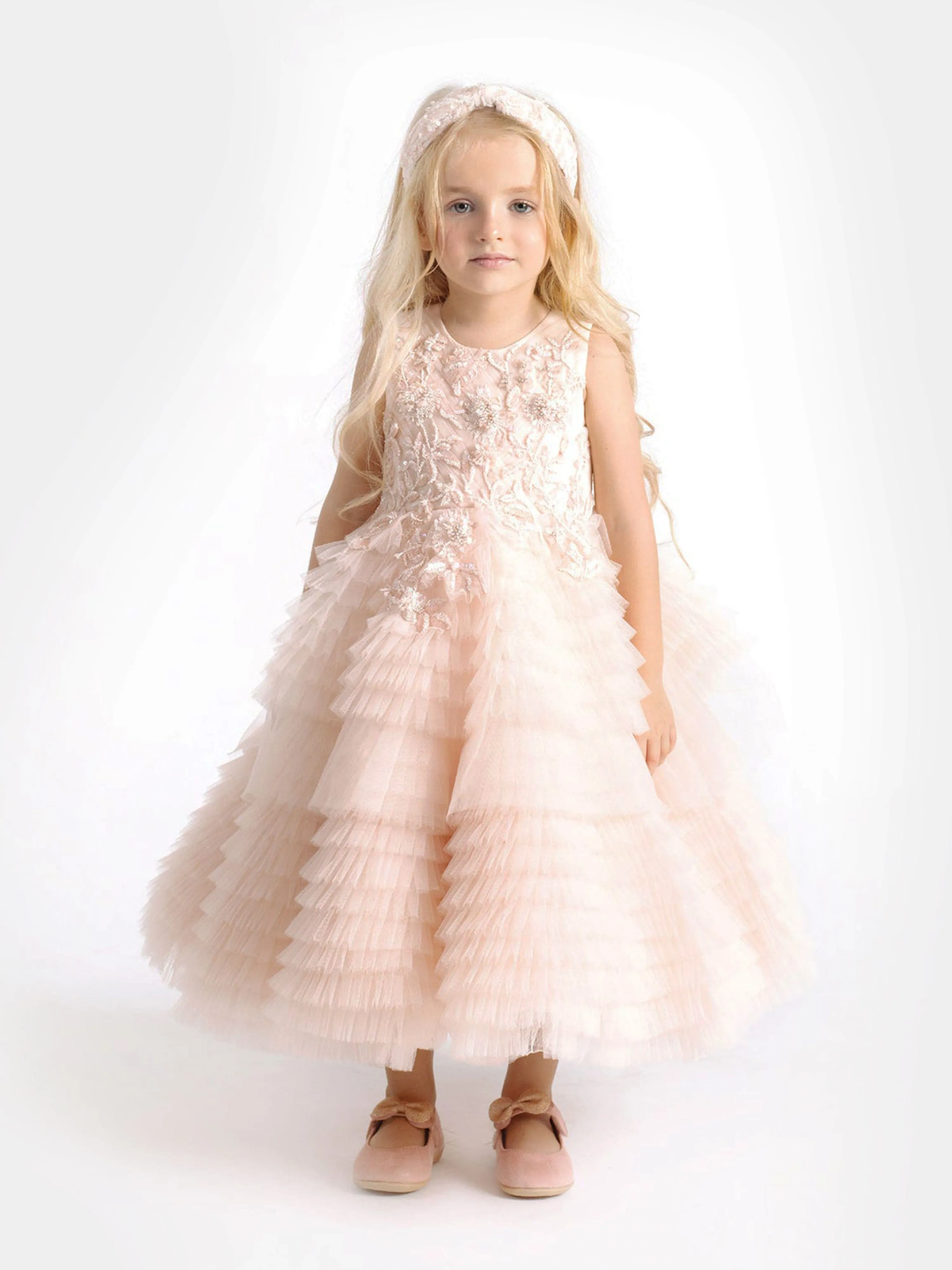 Maison Ava Mädchen Coralie Kleid in Rosa