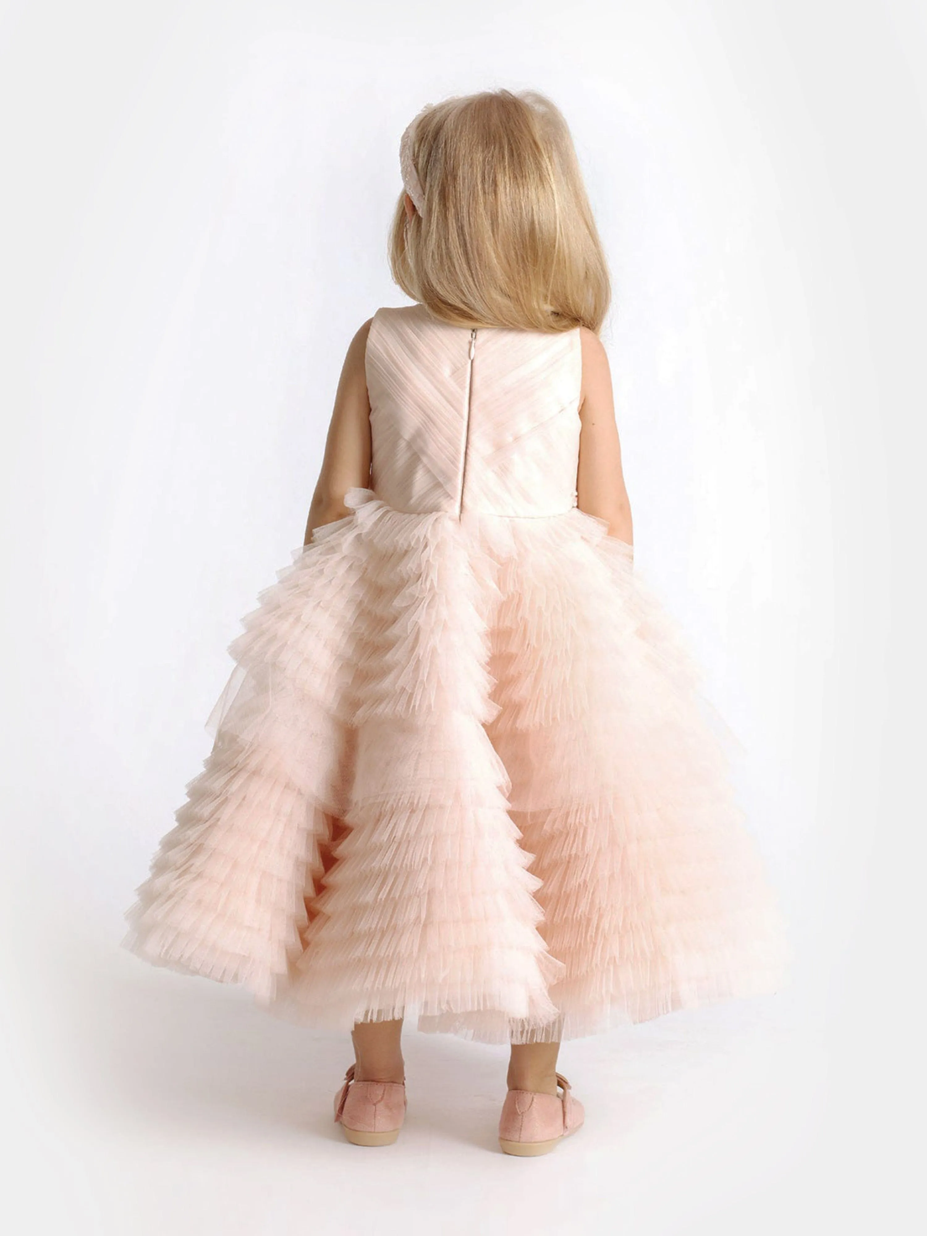 Maison Ava Mädchen Coralie Kleid in Rosa