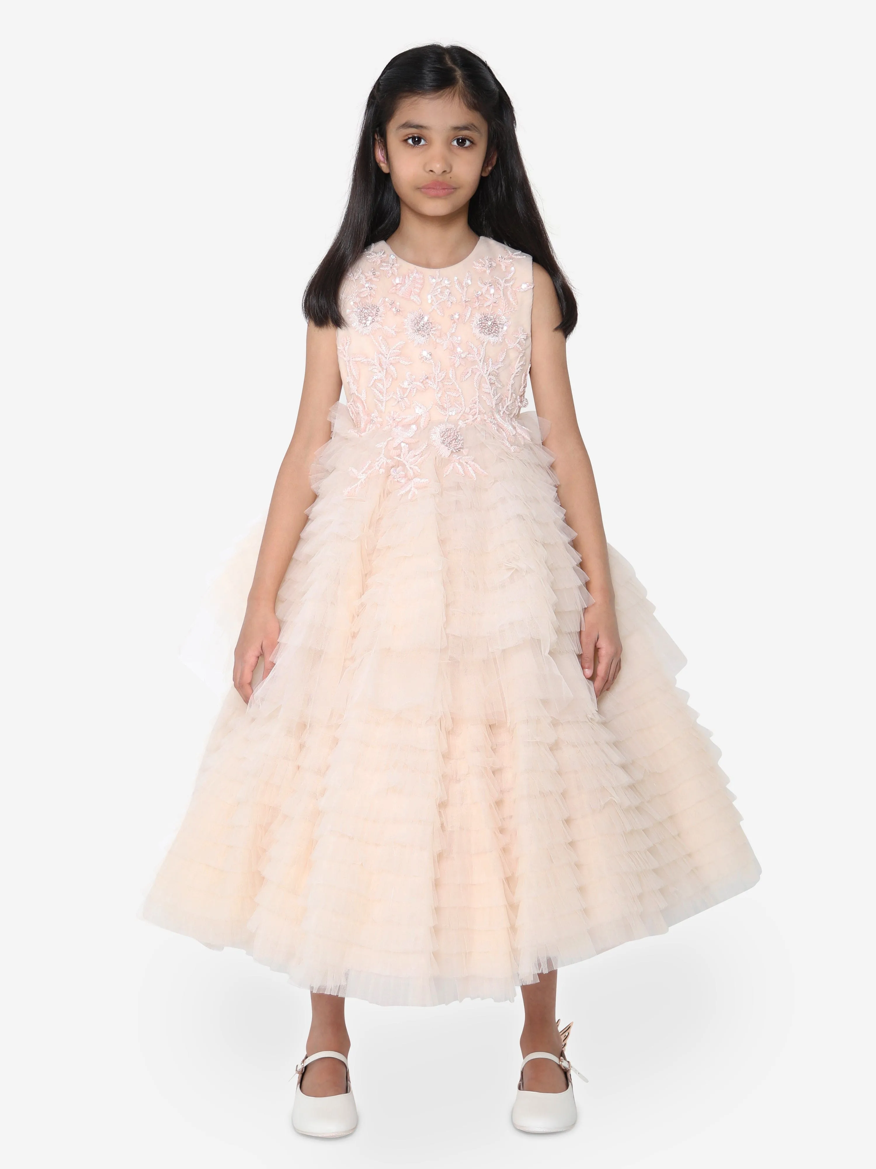 Maison Ava Mädchen Coralie Kleid in Rosa