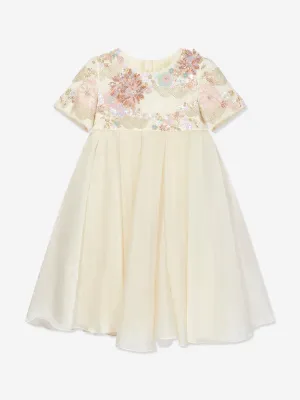Maison Ava Girls Delphine Verziertes Tüllkleid in Elfenbein