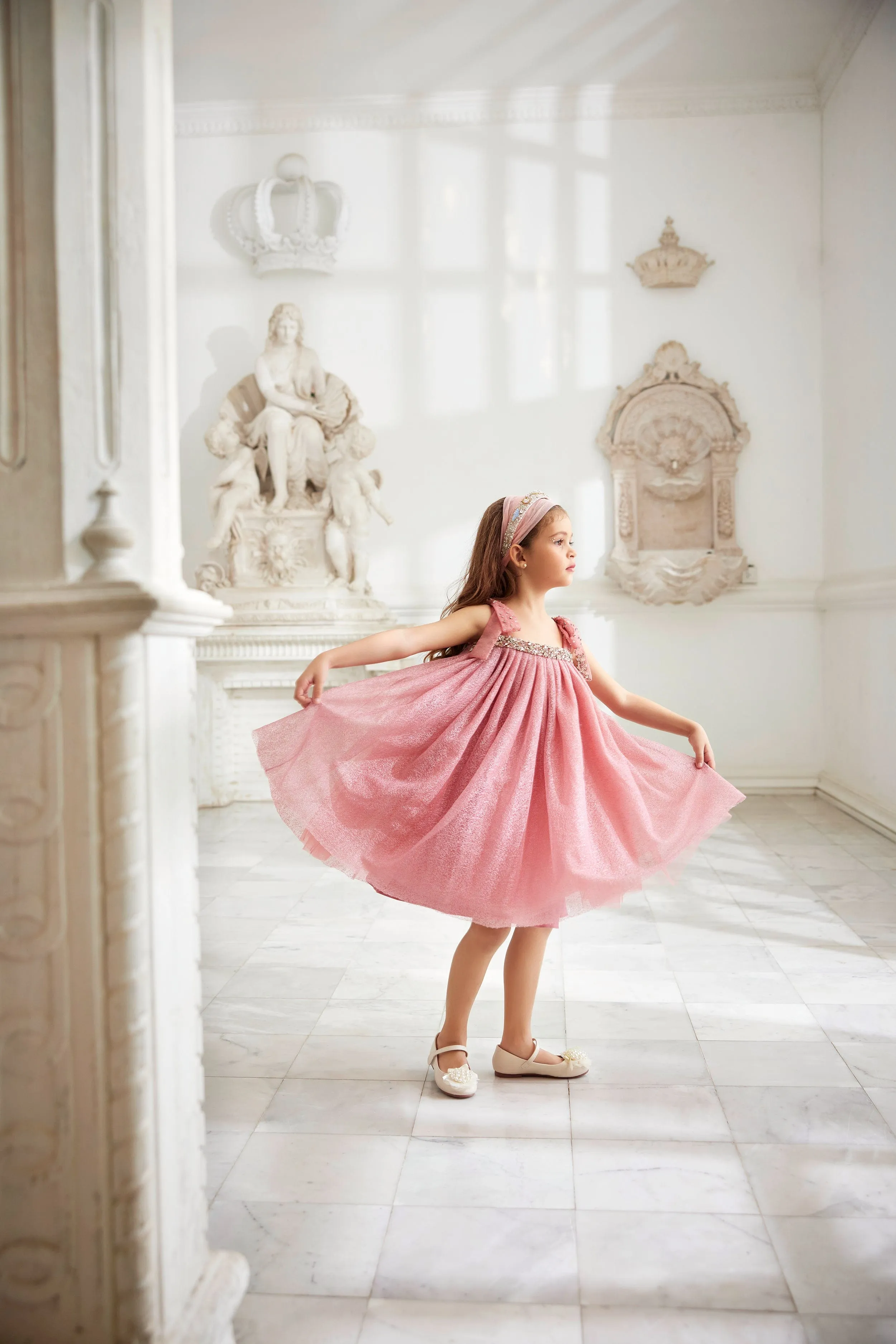 Maison Ava Mädchen Abendkleid in Rosa