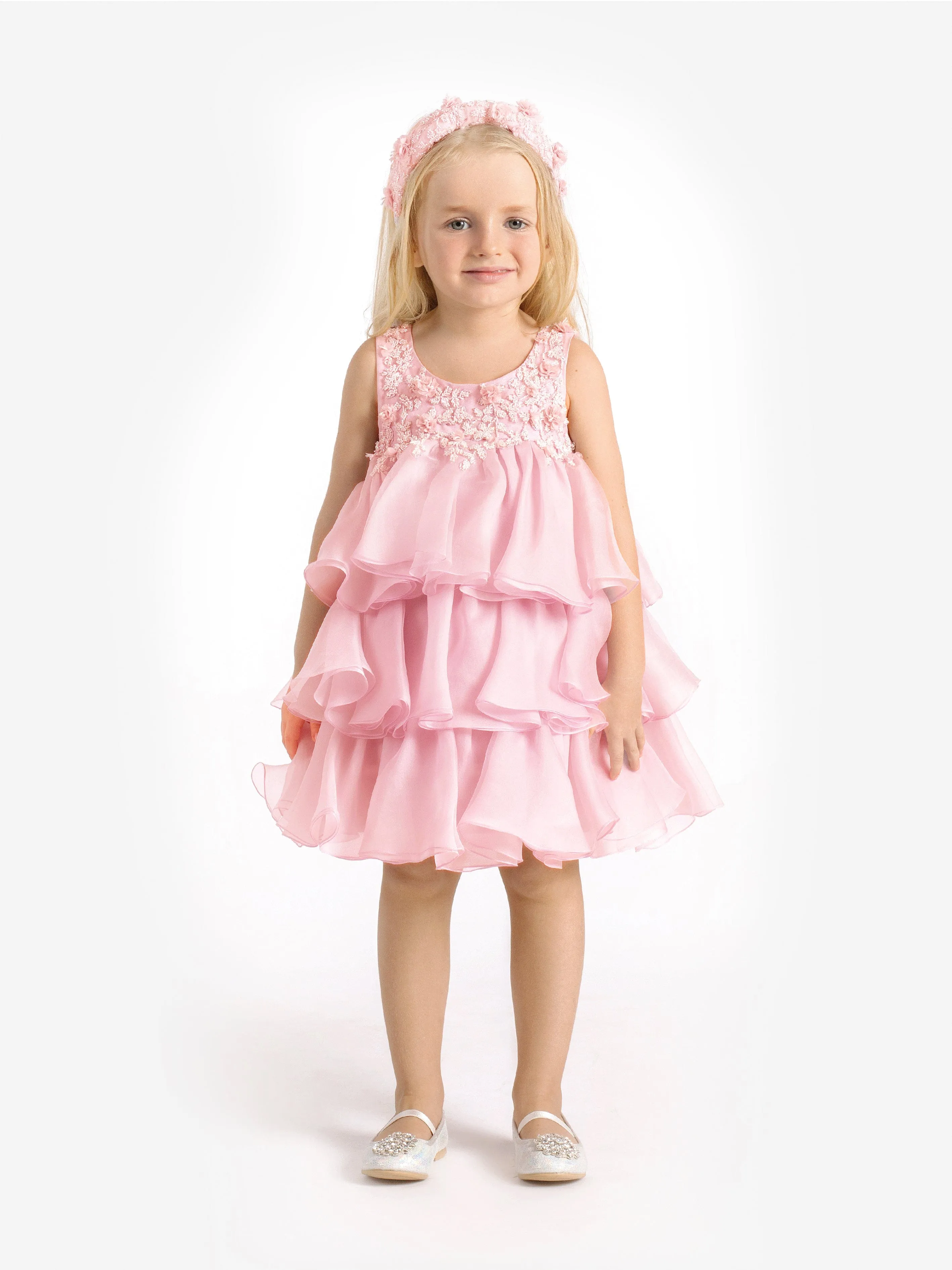 Maison Ava Mädchen Lumi Kleid in Rosa