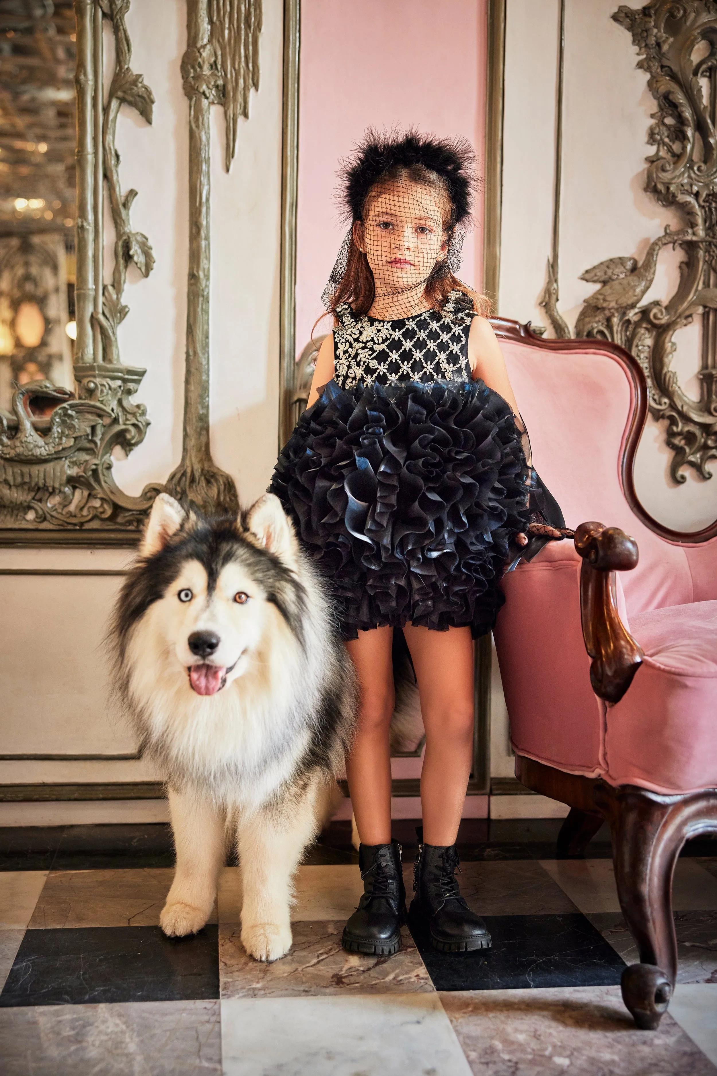 Maison Ava Mädchen Pomme Gelegenheitskleid in Schwarz