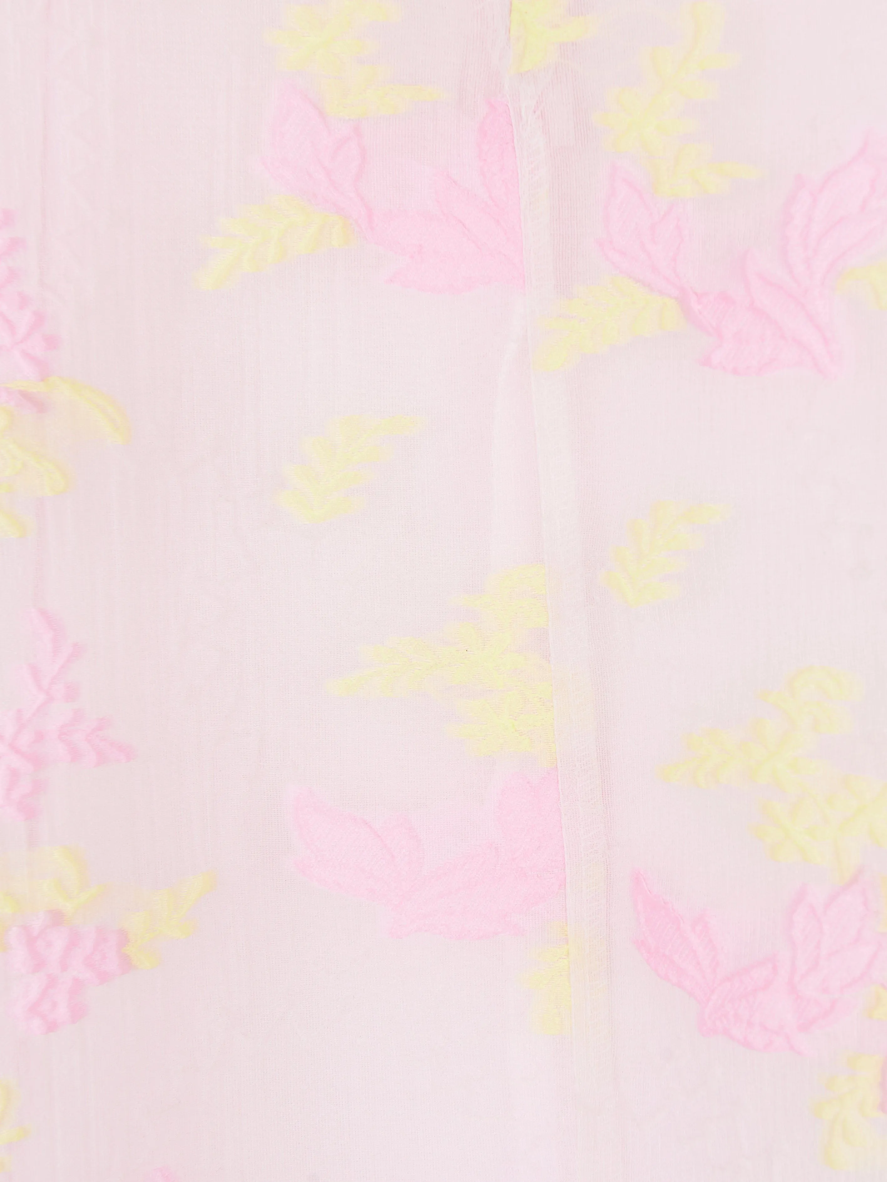 Mama Luma Mädchen Ballonärmel Jacquard Organza Kleid in Rosa