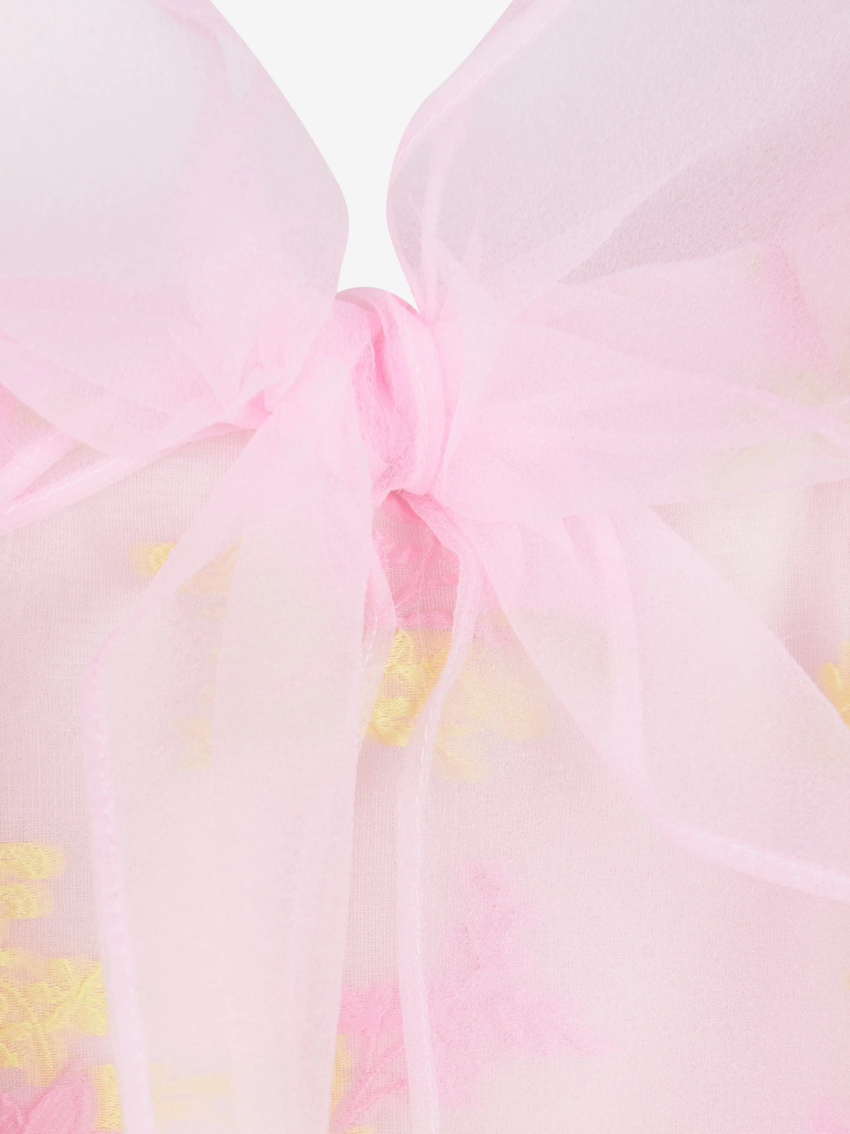 Mama Luma Mädchen Ballonärmel Jacquard Organza Kleid in Rosa