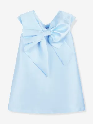 Mama Luma Girls Große Schleife Rüschenfestkleid in Blau