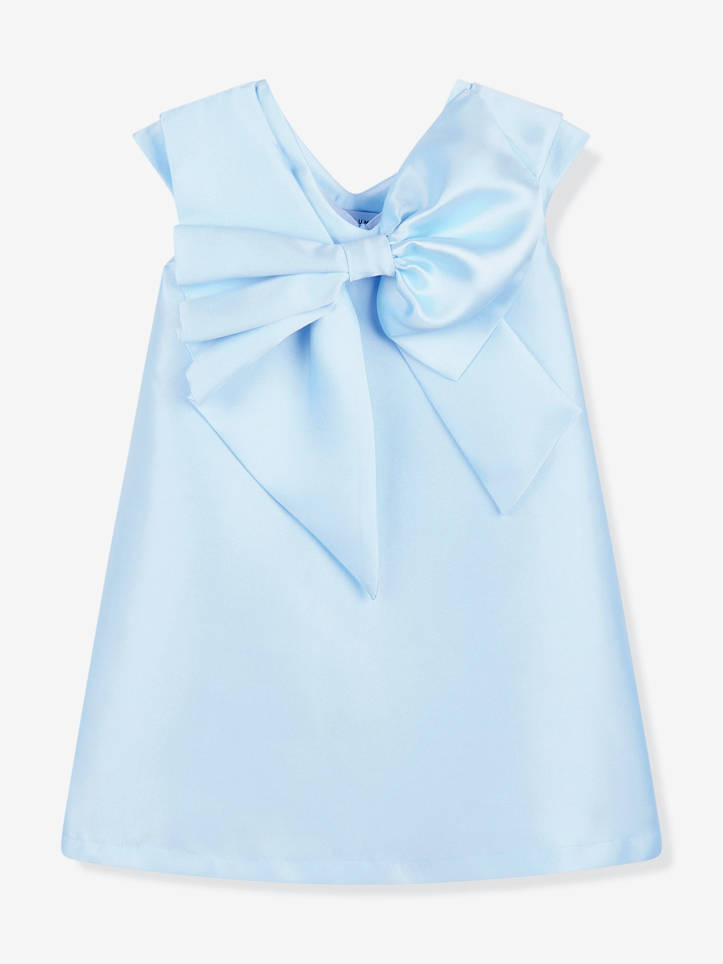 Mama Luma Girls Große Schleife Rüschenfestkleid in Blau