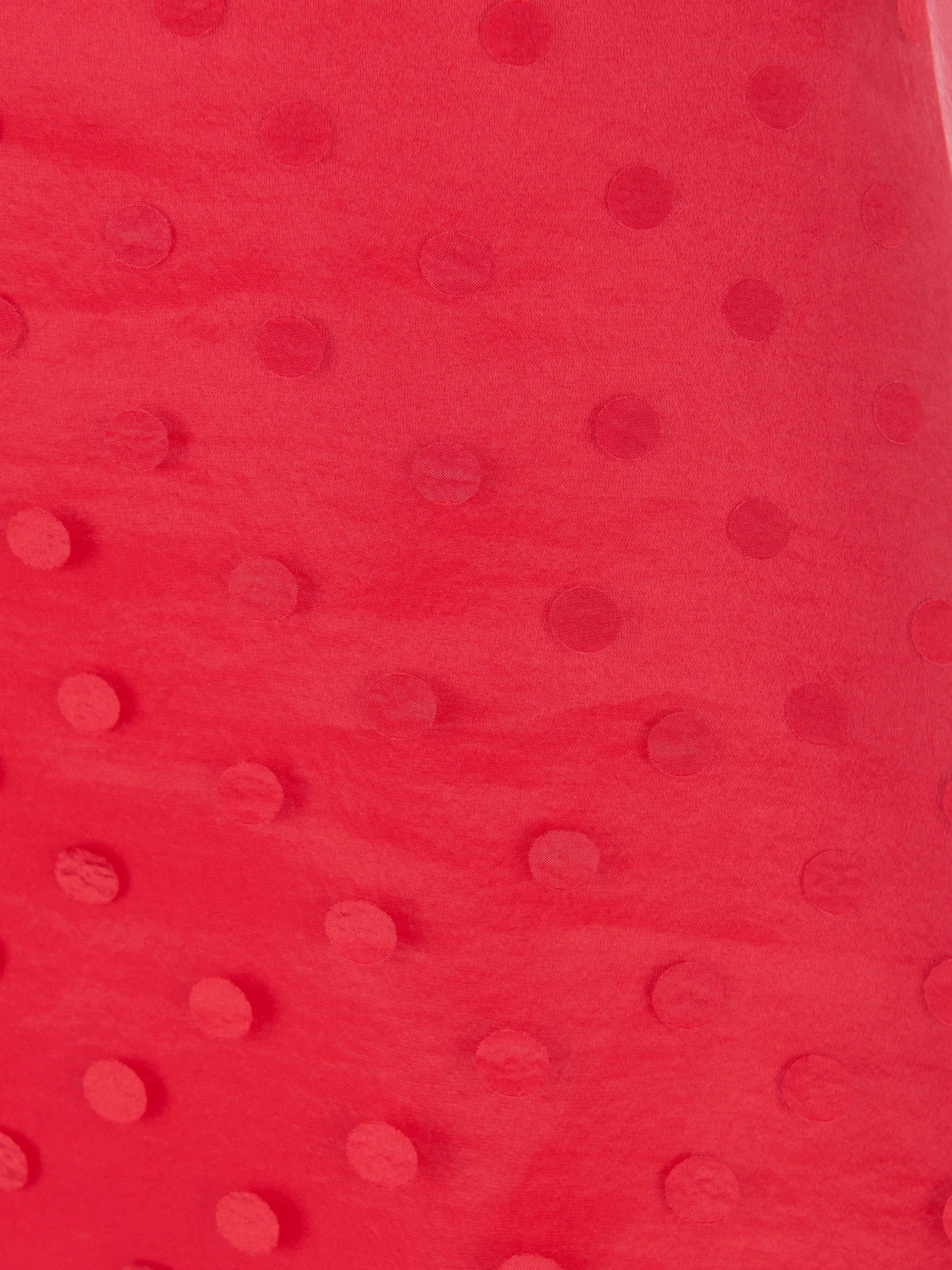 Mama Luma Mädchen Schleife Detailliertes Organza Tupfenkleid in Rot