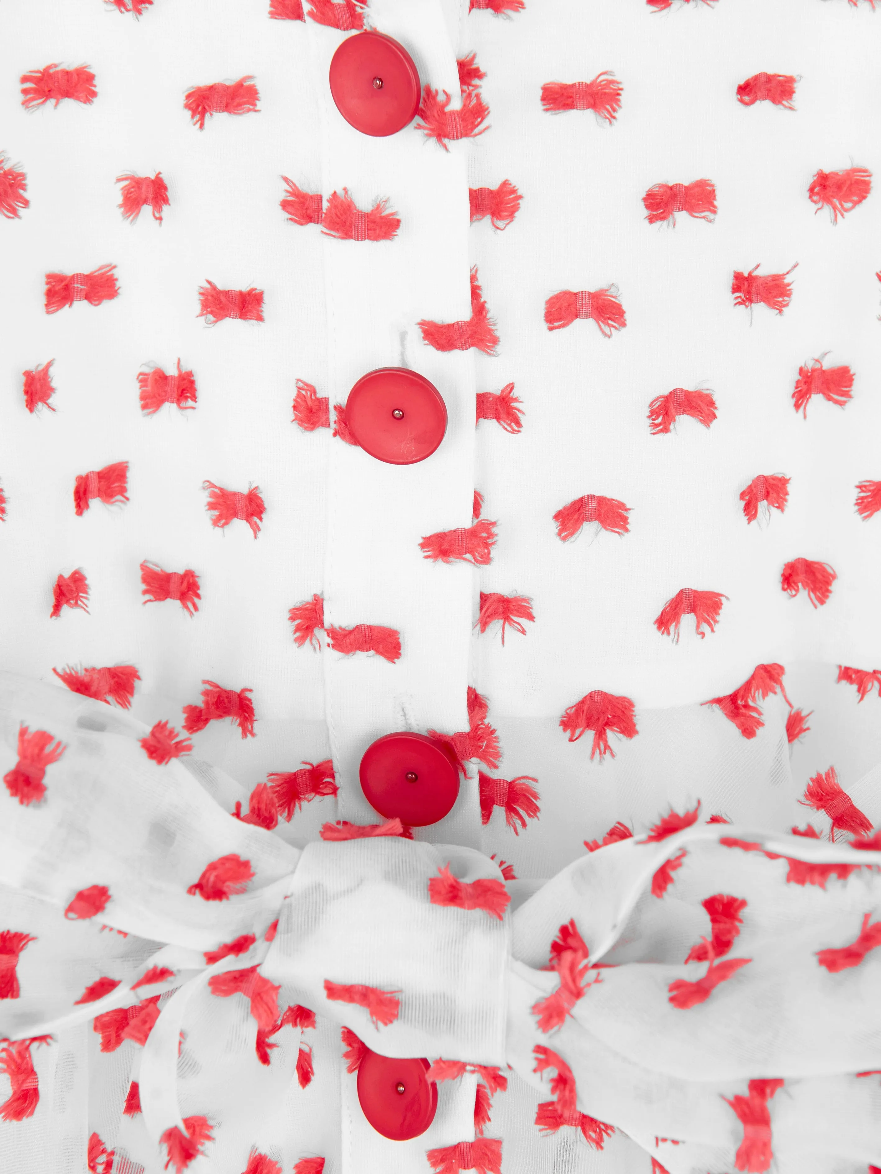 Mama Luma Girls Rüschen-Punkt-Kleid in Rot