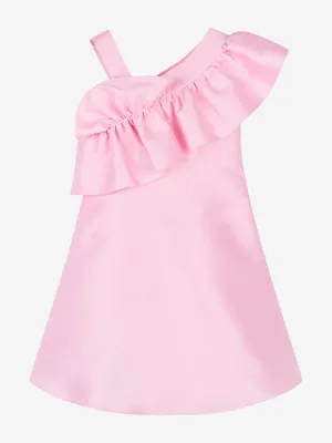 Mama Luma Girls Ein-Schulter Rüschenkleid in Rosa