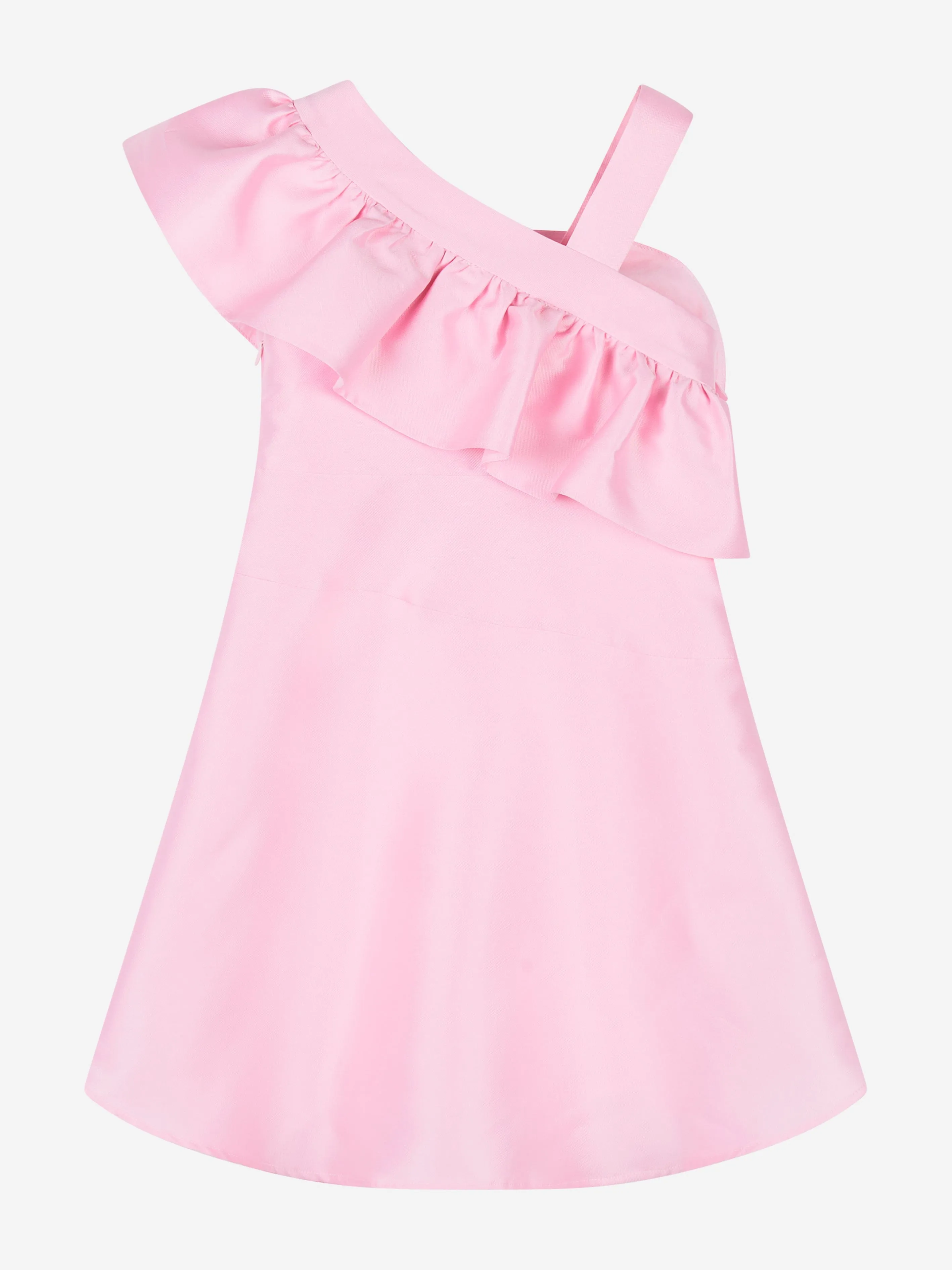 Mama Luma Girls Ein-Schulter Rüschenkleid in Rosa