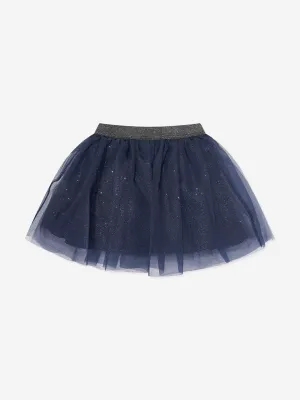 Mama Luma Mädchen Organza Blumenrock in Marineblau