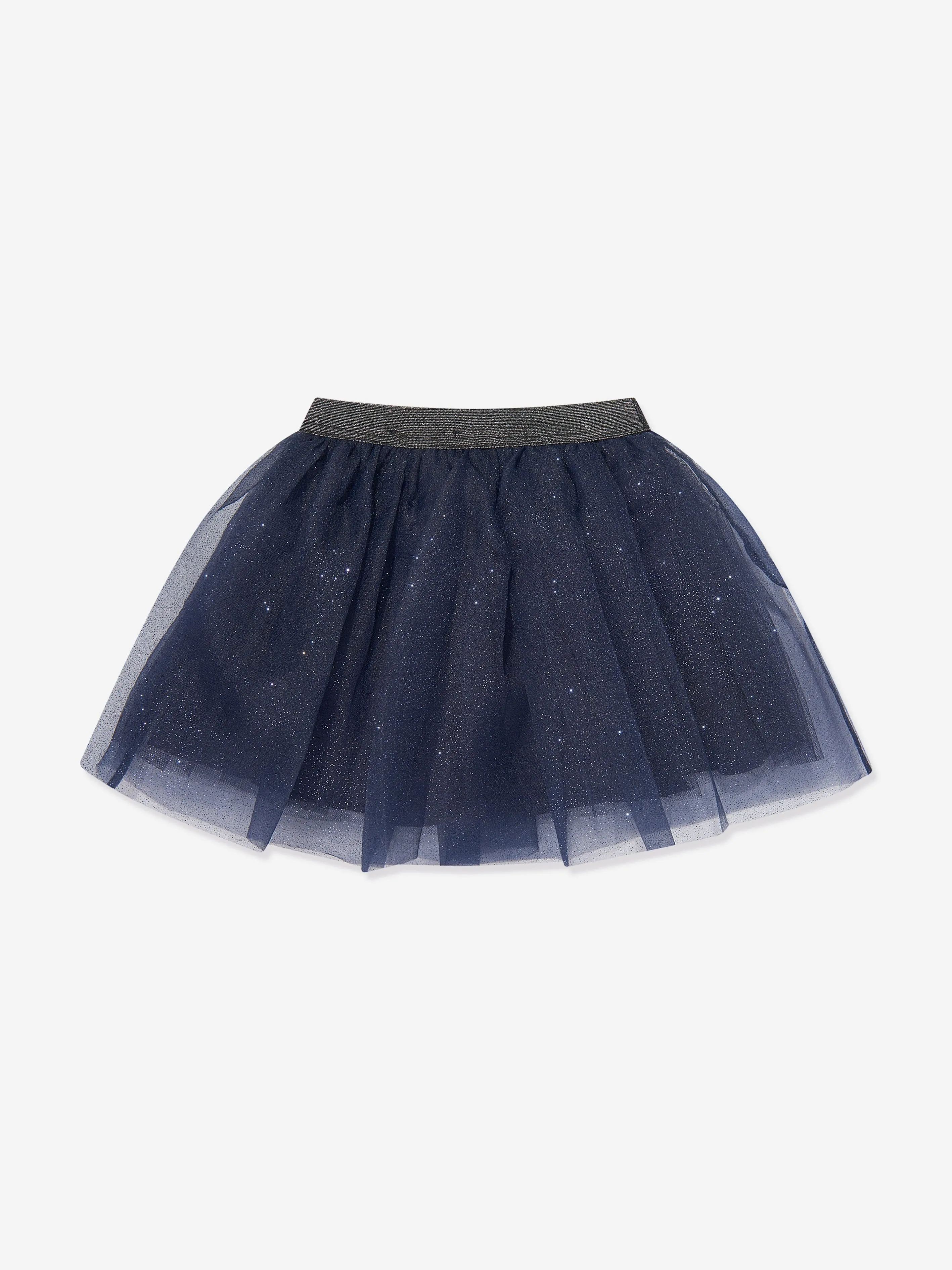 Mama Luma Mädchen Organza Blumenrock in Marineblau
