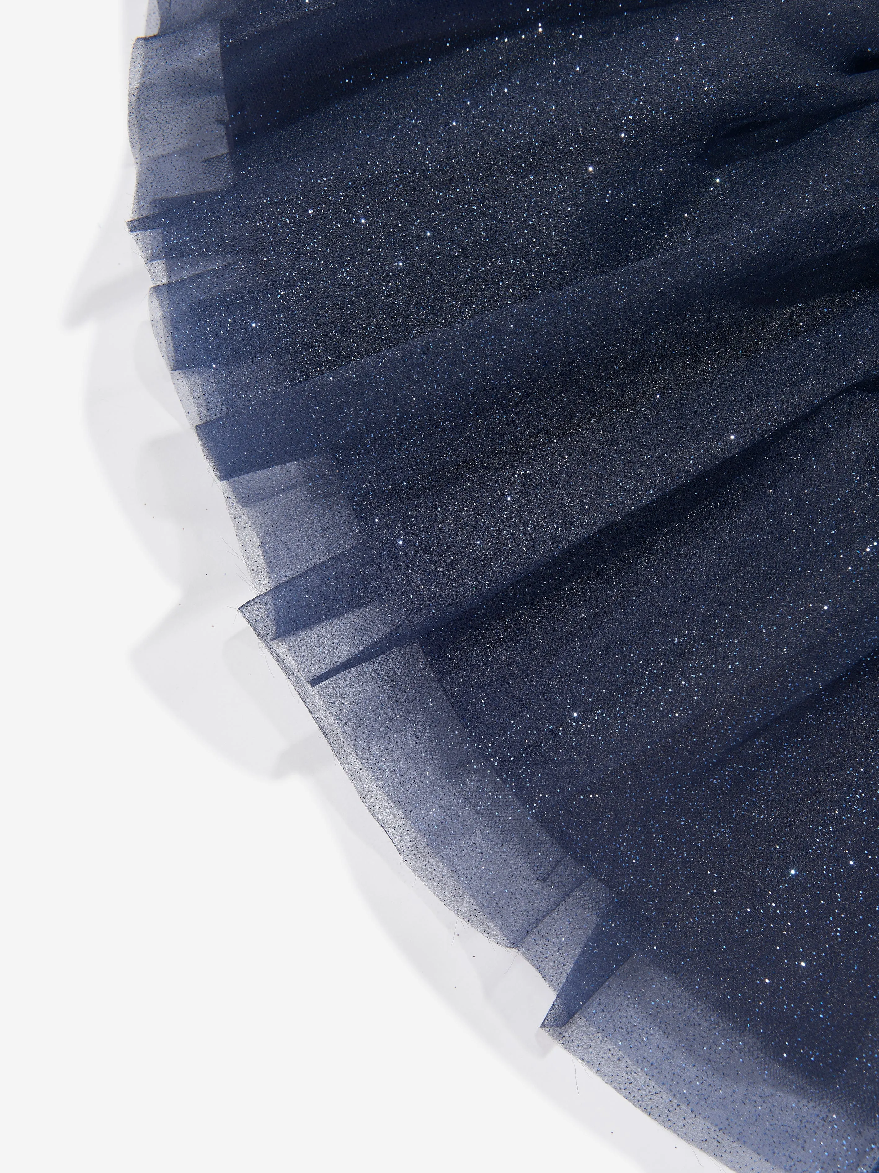 Mama Luma Mädchen Organza Blumenrock in Marineblau