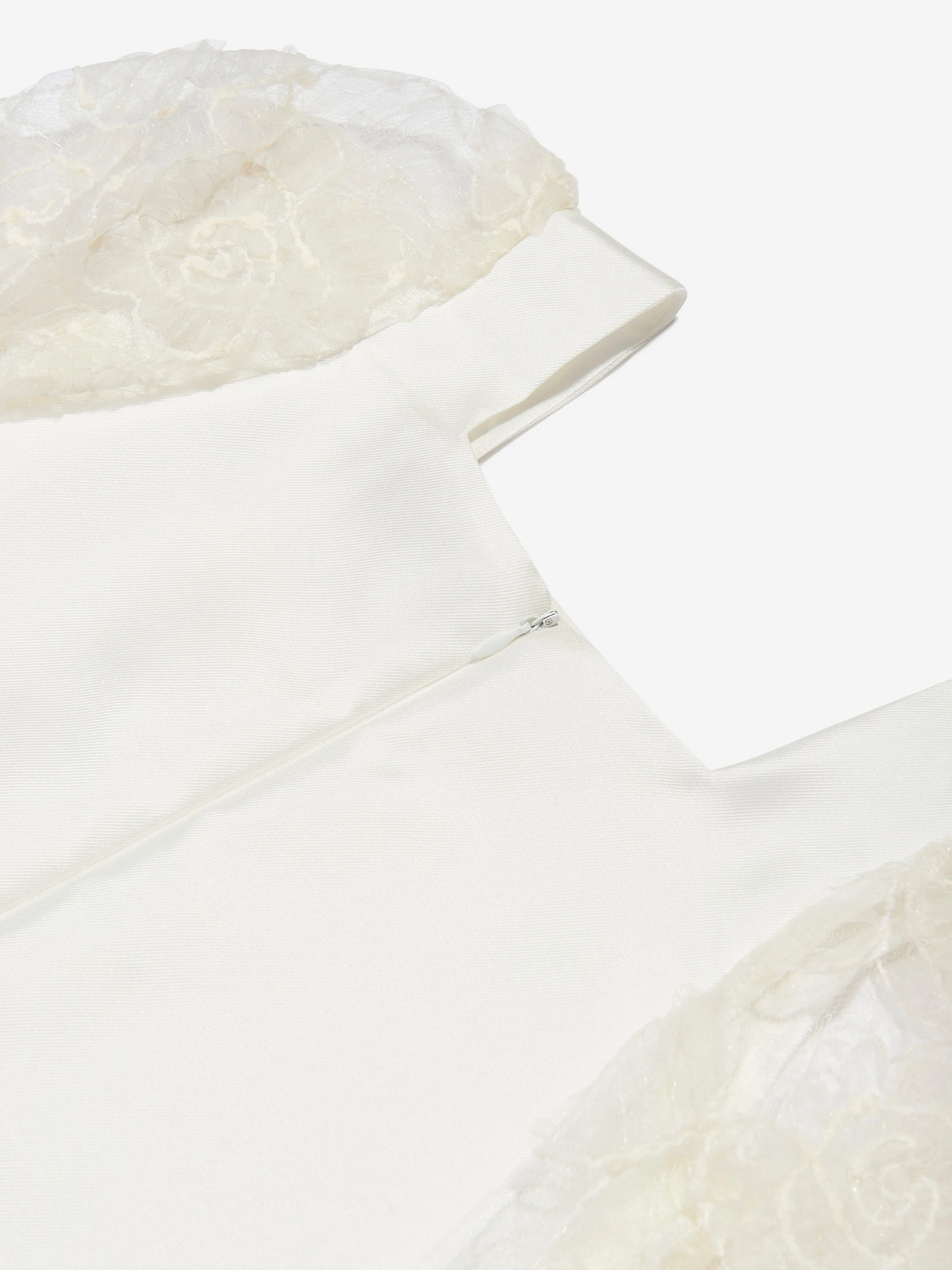 Mama Luma Mädchen Organza Blumenärmel Kleid in Weiß