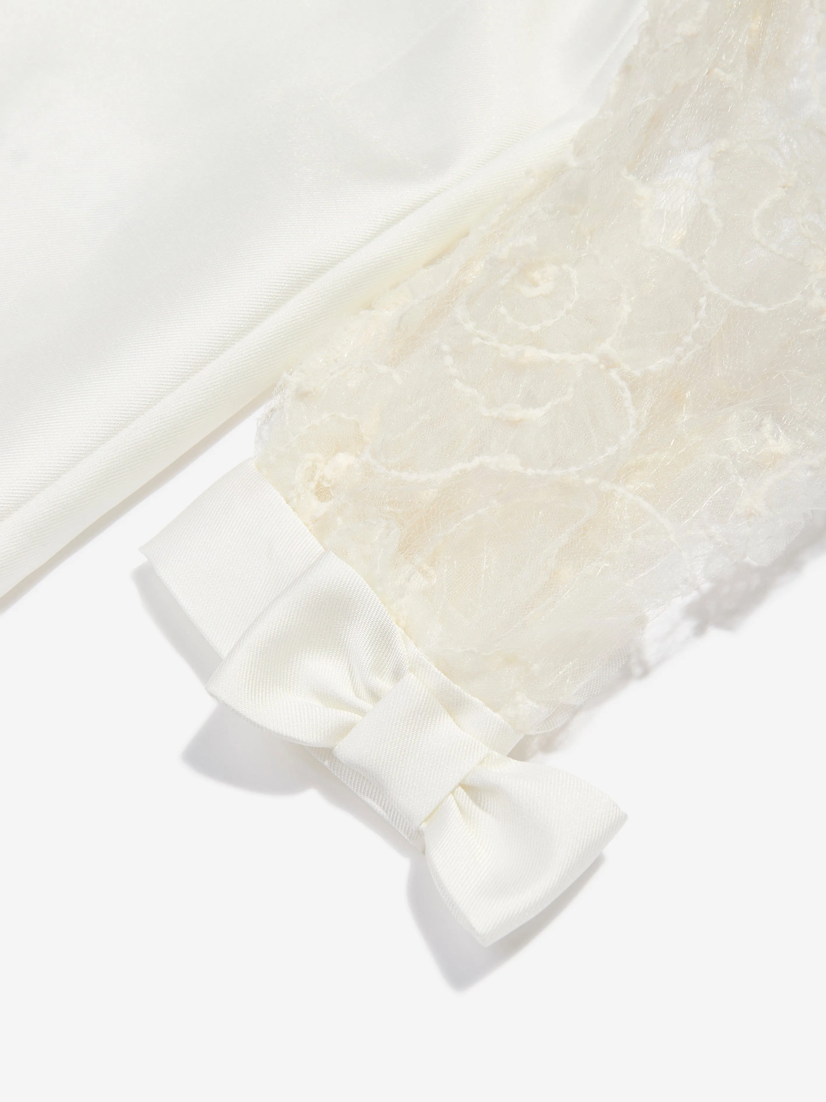 Mama Luma Mädchen Organza Blumenärmel Kleid in Weiß