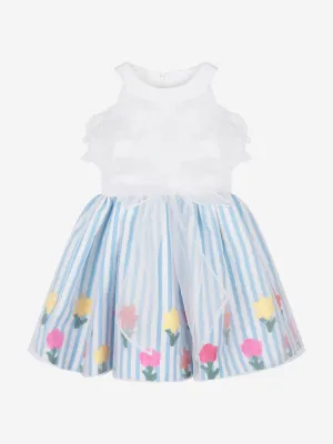 Mama Luma Mädchen Organza Schicht-Blumenkleid in Blau