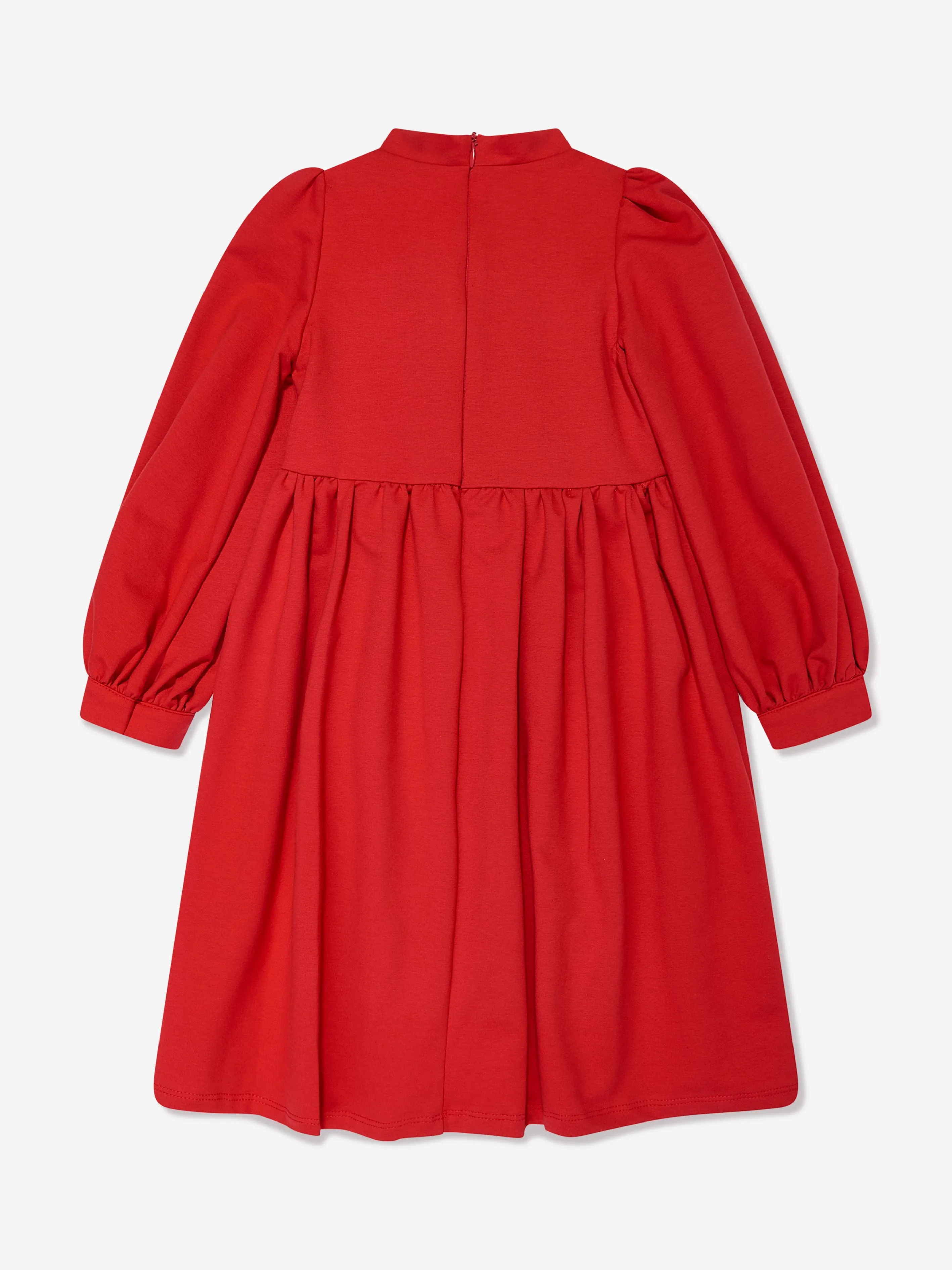 Mama Luma Mädchen Plissiertes Schleifenkleid in Rot