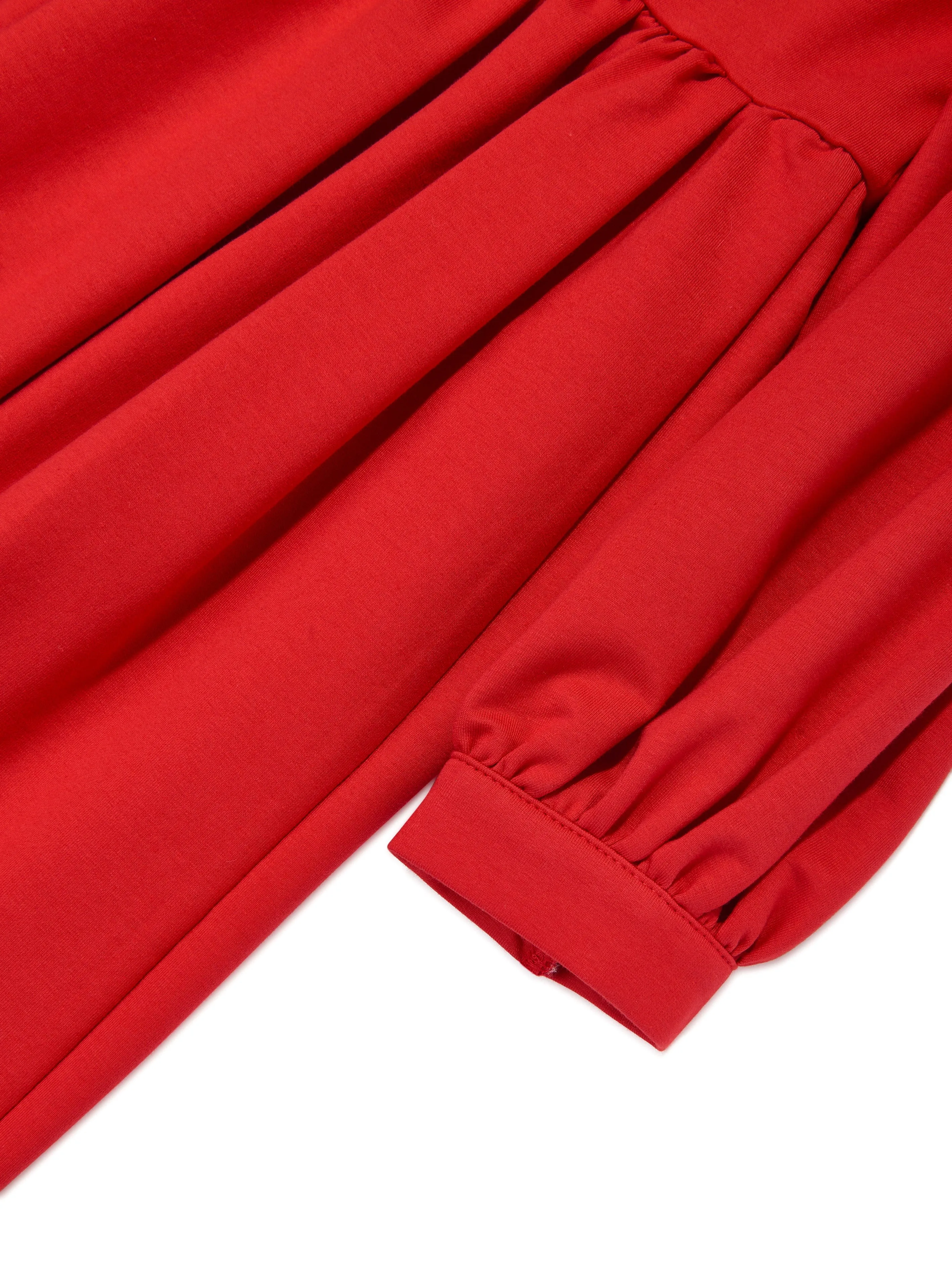 Mama Luma Mädchen Plissiertes Schleifenkleid in Rot