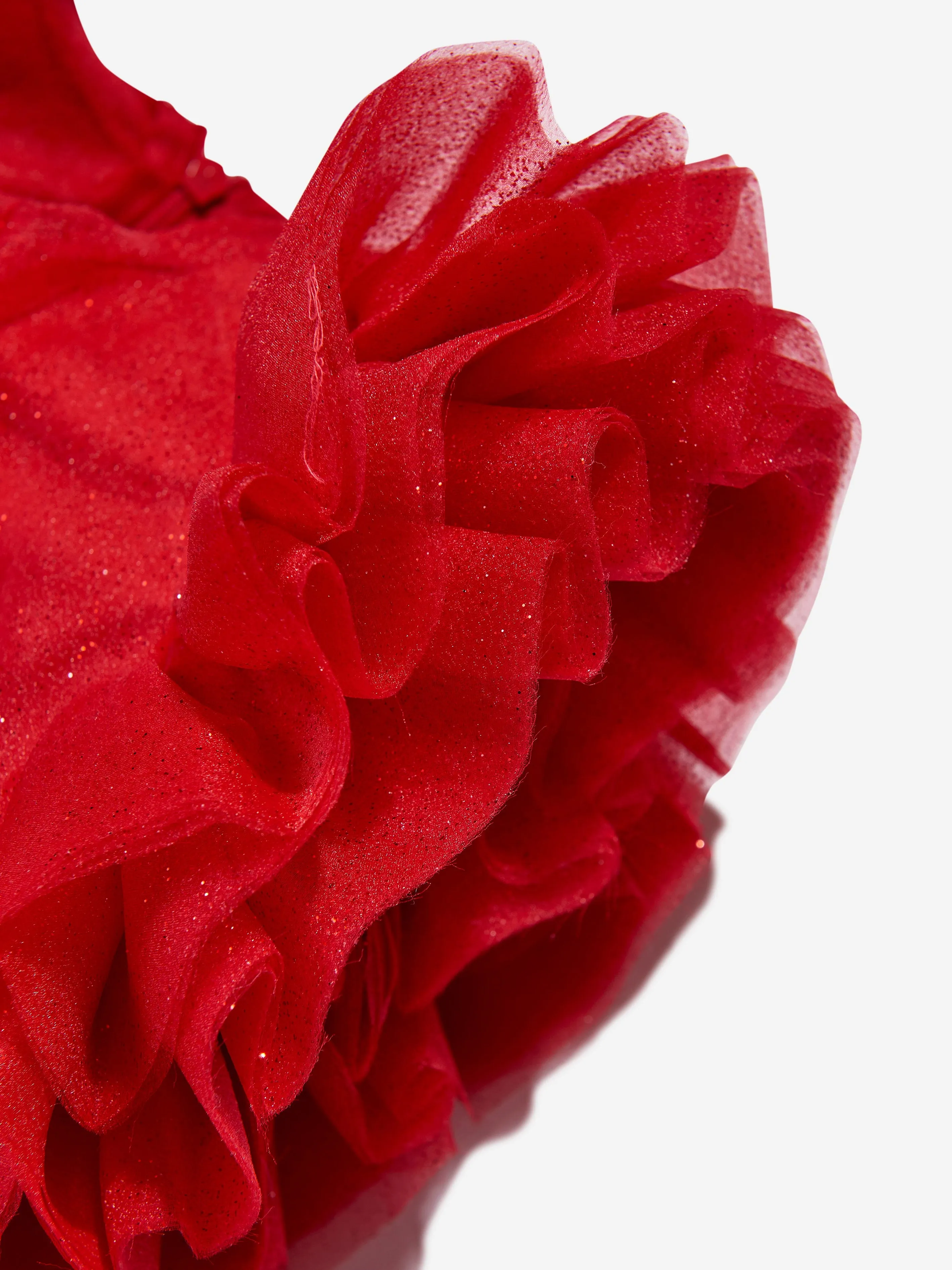 Mama Luma Mädchen Tüllkleid mit Puffärmeln in Rot