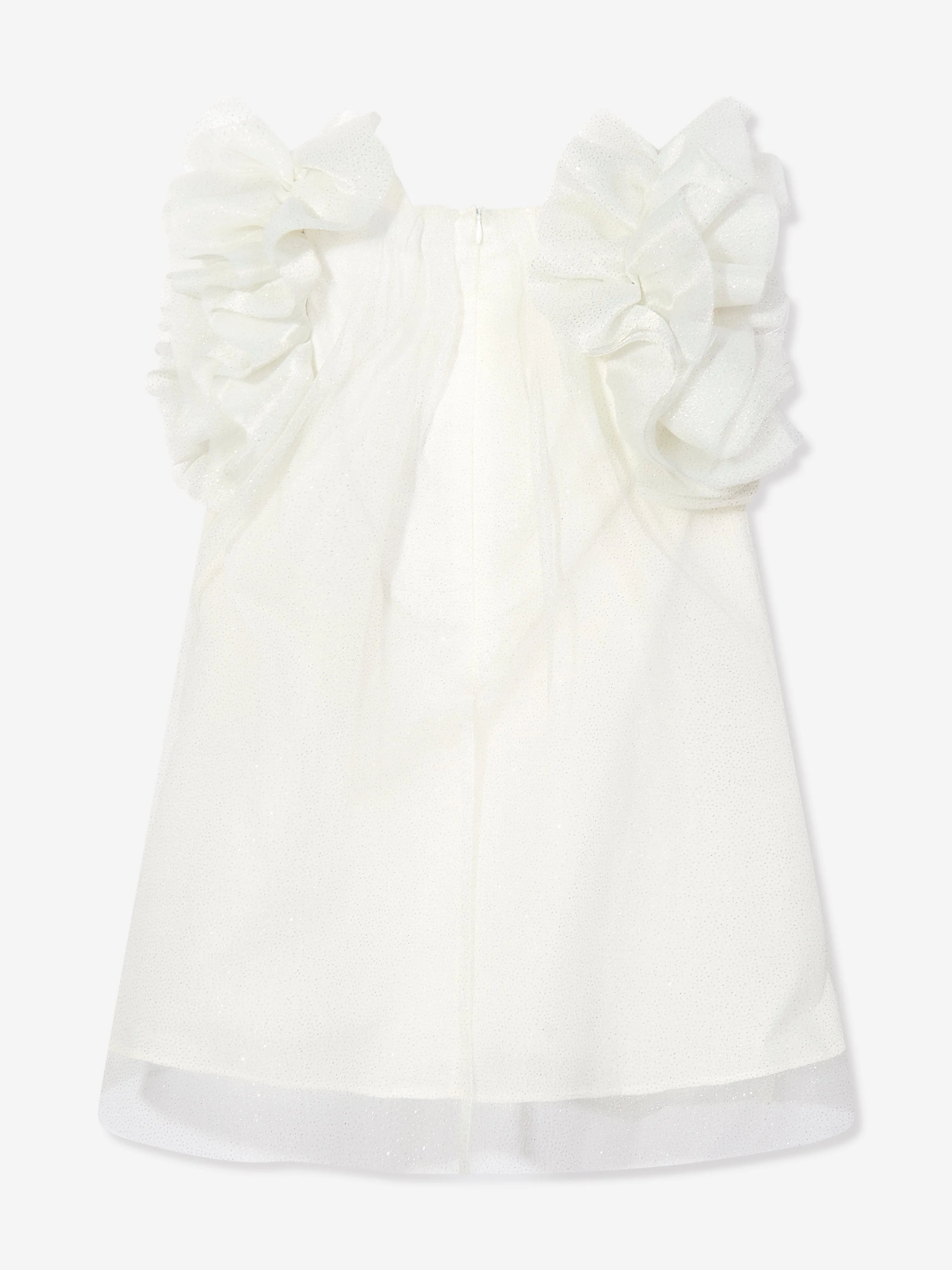 Mama Luma Girls Puffärmel Tüllkleid in Weiß