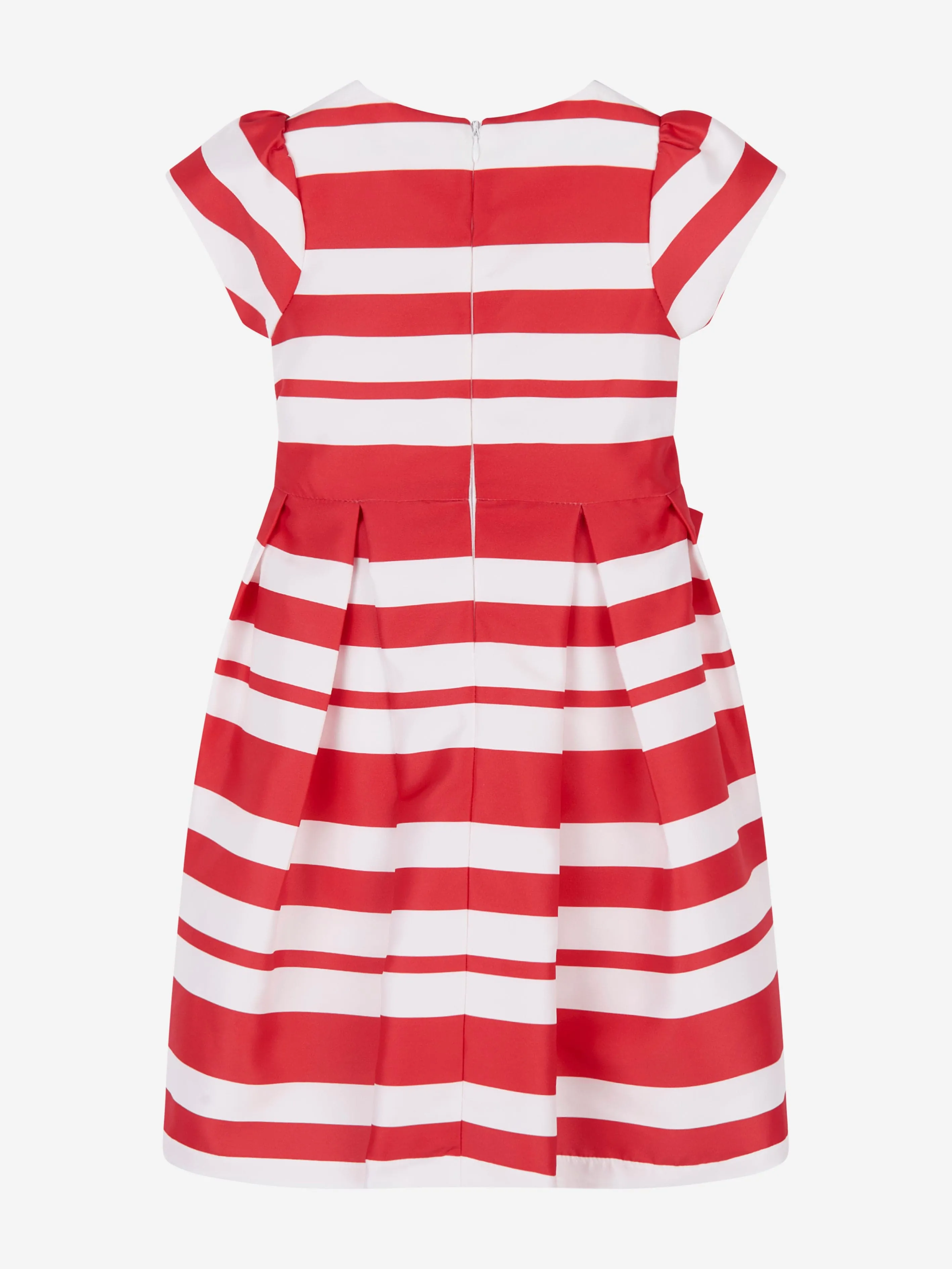 Mama Luma Girls Gestreiftes Klassisches Kleid in Rot