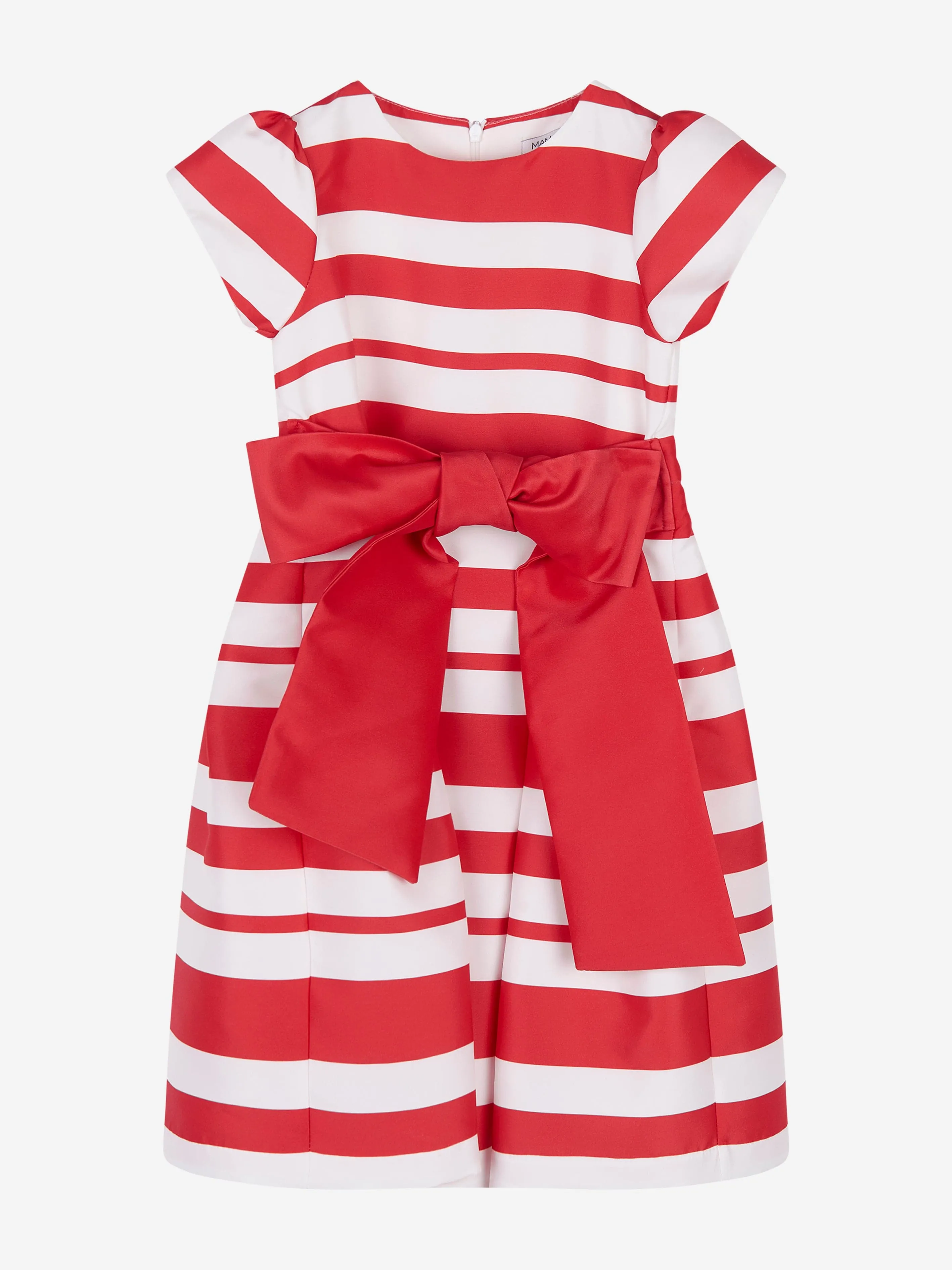 Mama Luma Girls Gestreiftes Klassisches Kleid in Rot