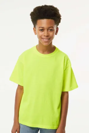 M&O Youth Gold Soft Touch Kurzarm Rundhals T-Shirt - Sicherheitsgrün