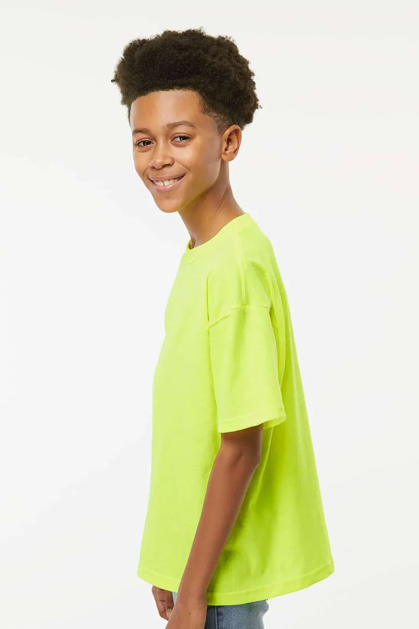 M&O Youth Gold Soft Touch Kurzarm Rundhals T-Shirt - Sicherheitsgrün