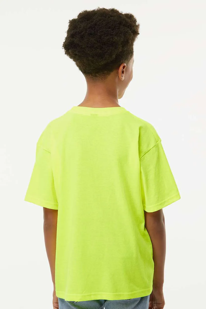 M&O Youth Gold Soft Touch Kurzarm Rundhals T-Shirt - Sicherheitsgrün