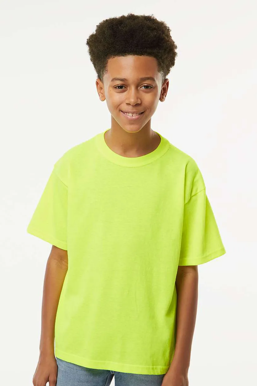 M&O Youth Gold Soft Touch Kurzarm Rundhals T-Shirt - Sicherheitsgrün
