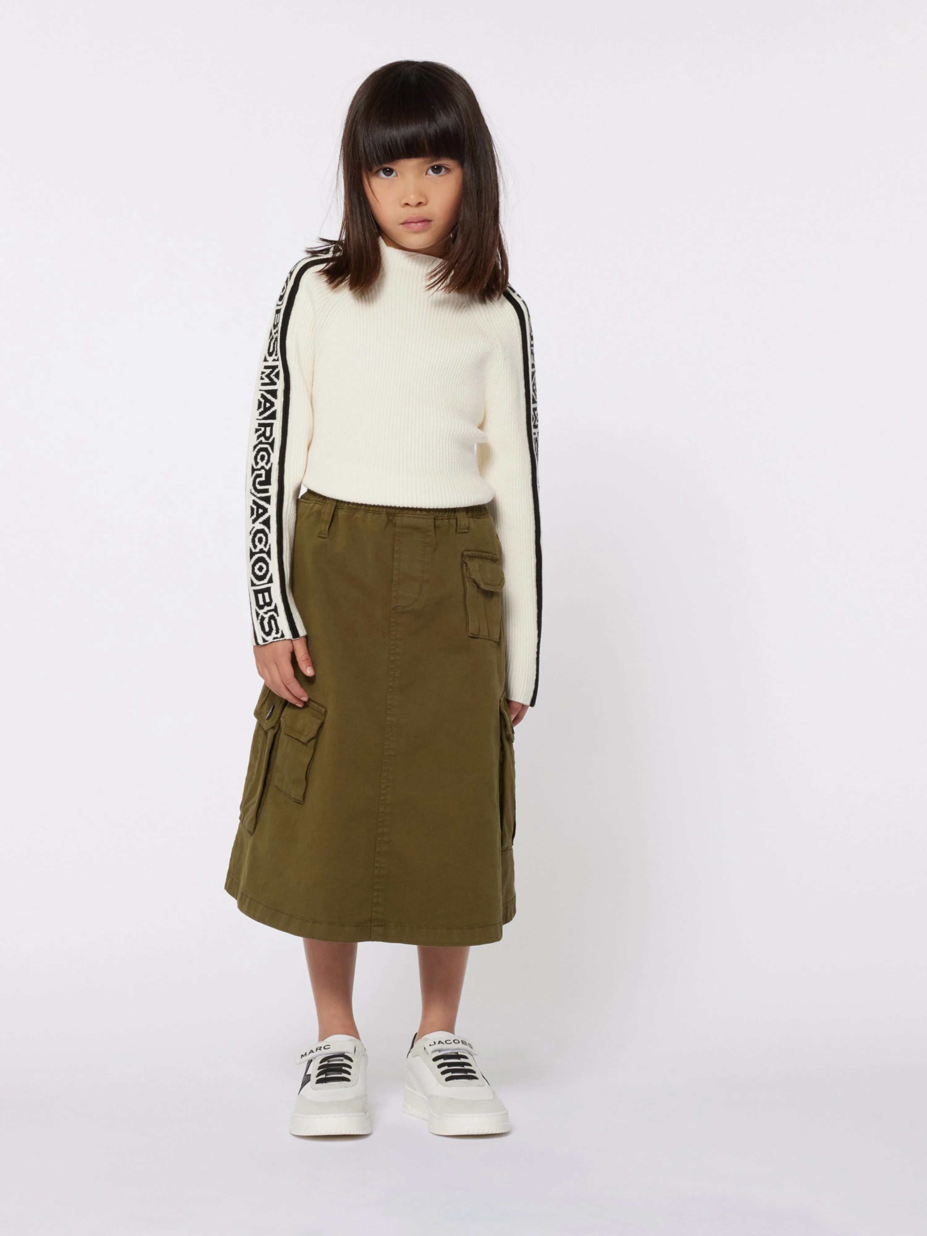 MARC JACOBS Girls Logo Pullover in Elfenbein