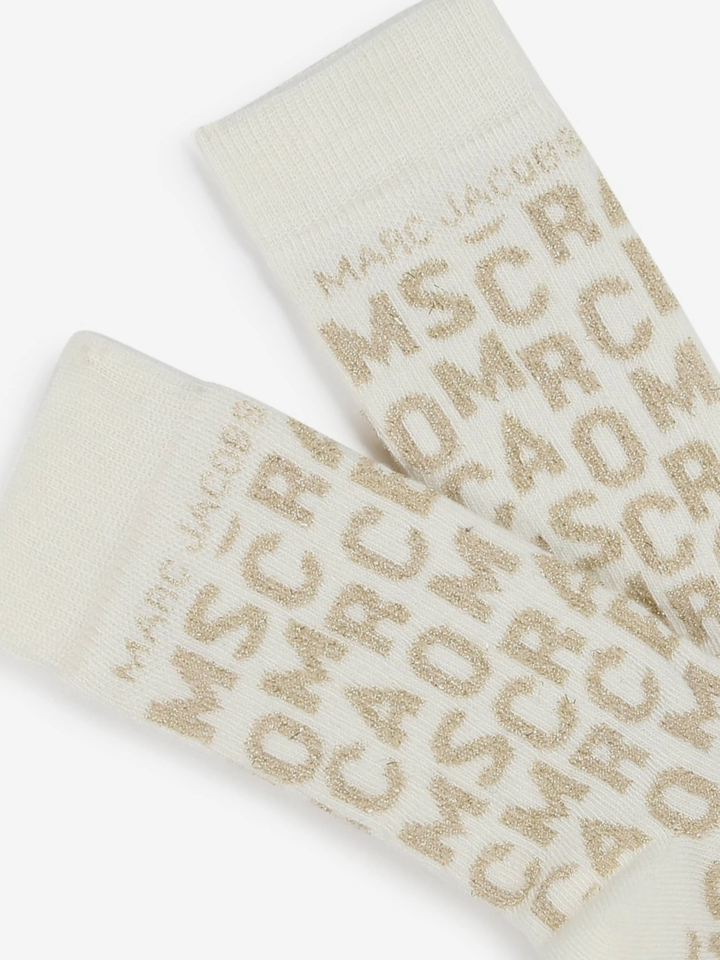 MARC JACOBS Mädchen Monogramm Jacquard Socken in Elfenbein
