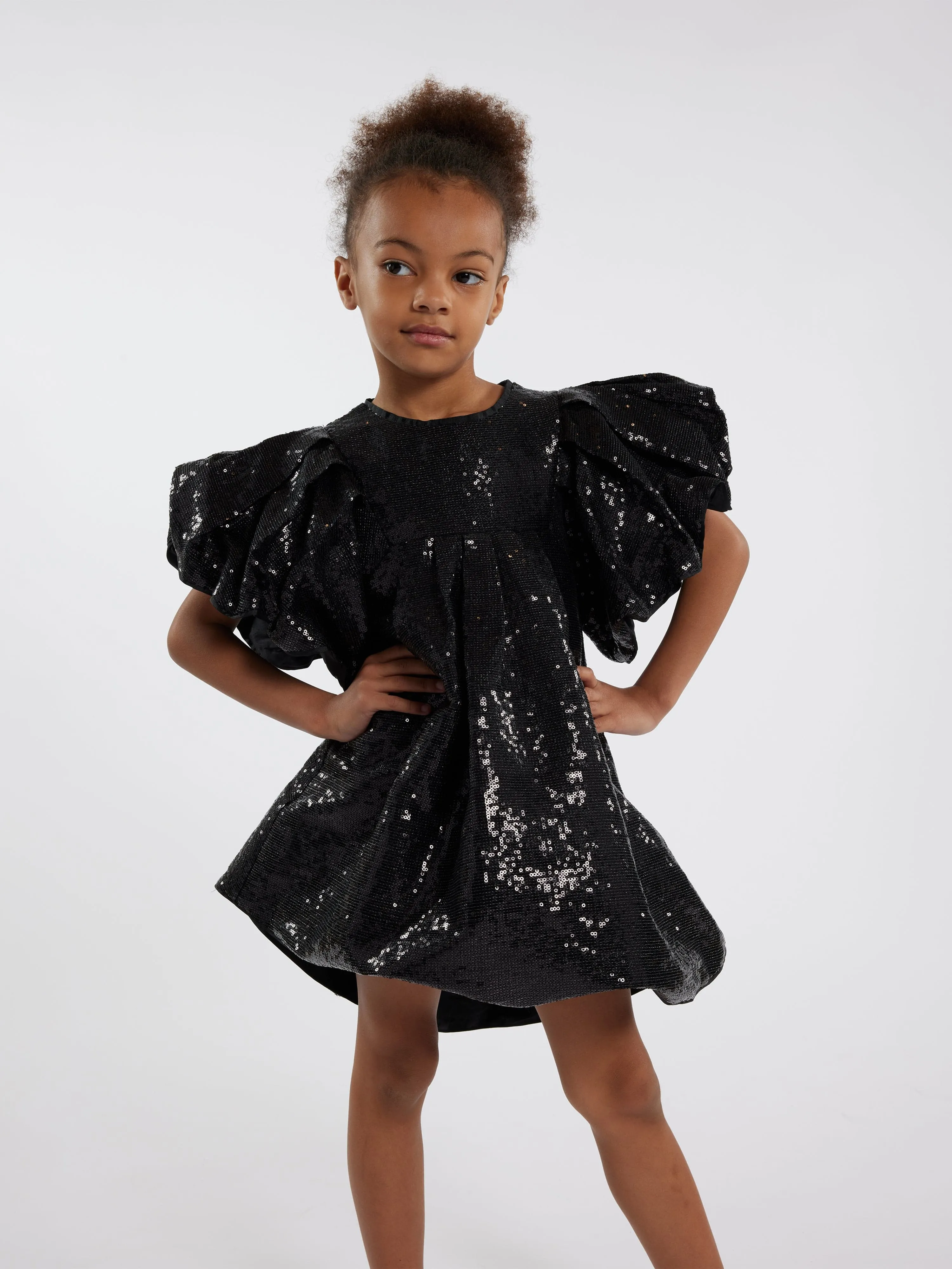 MARC JACOBS Mädchen Pailletten Abendkleid in Schwarz