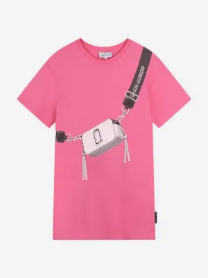 MARC JACOBS Girls Snapshot Bag T-Shirt-Kleid in Rosa
