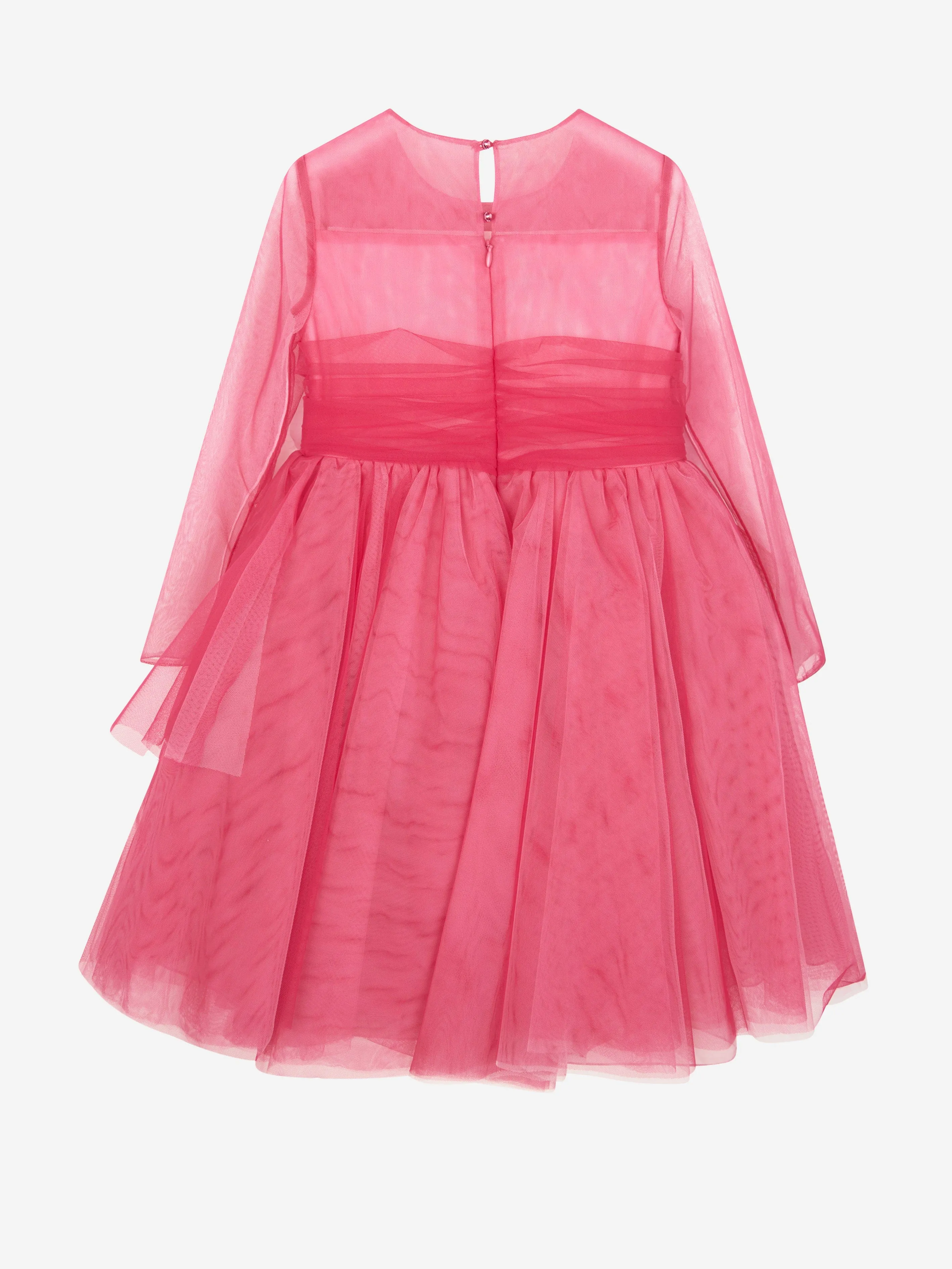 Marchesa Girls Volant Tüllkleid in Rosa
