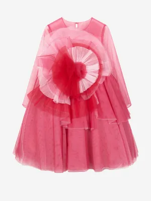 Marchesa Girls Volant Tüllkleid in Rosa