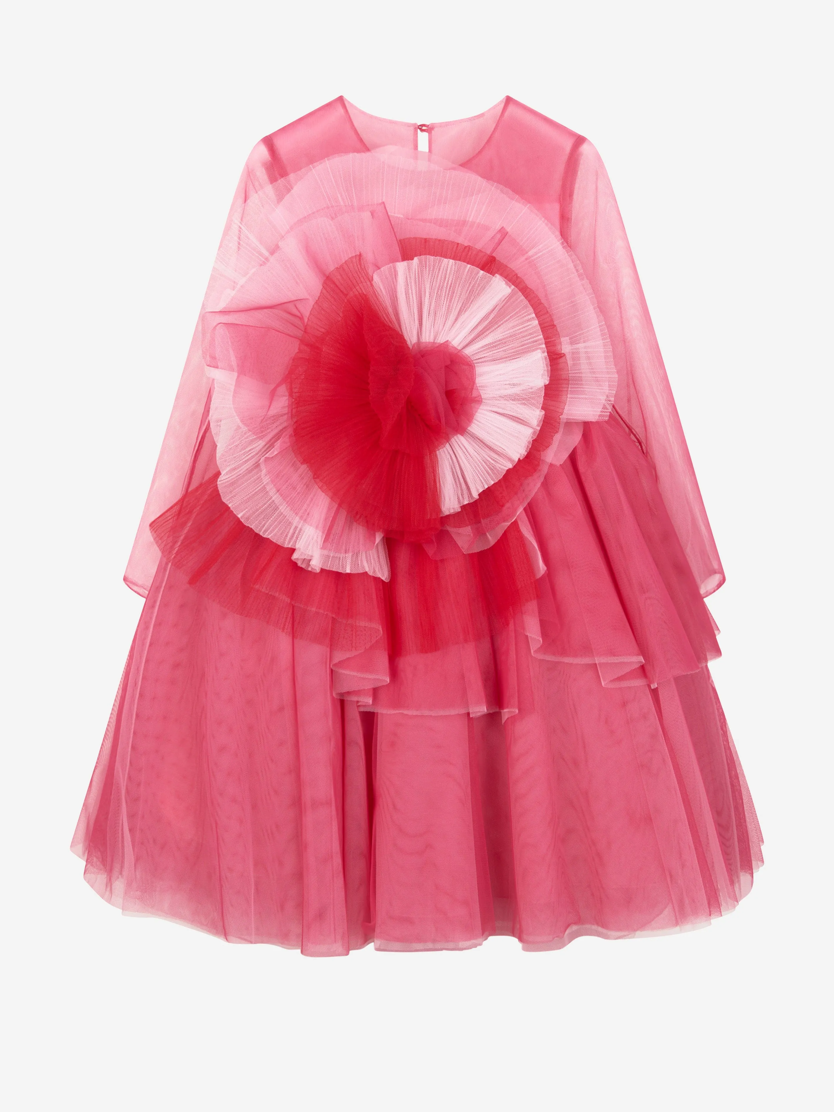 Marchesa Girls Volant Tüllkleid in Rosa