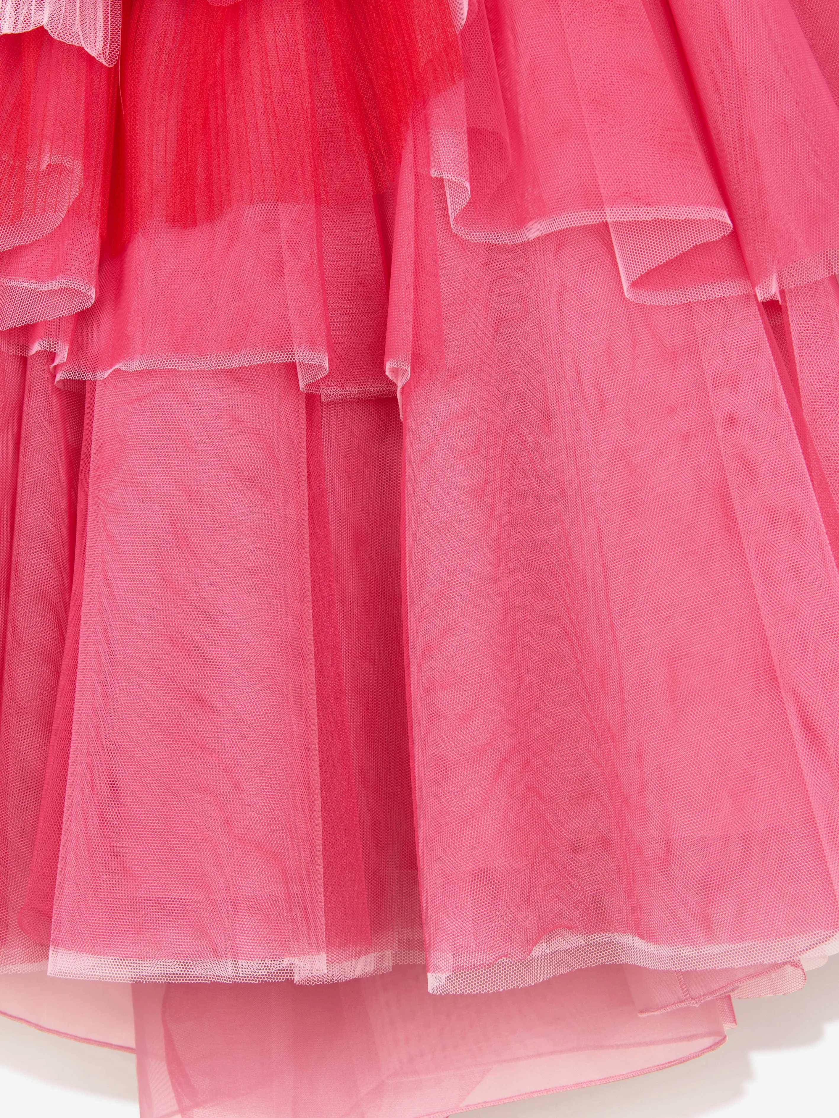Marchesa Girls Volant Tüllkleid in Rosa