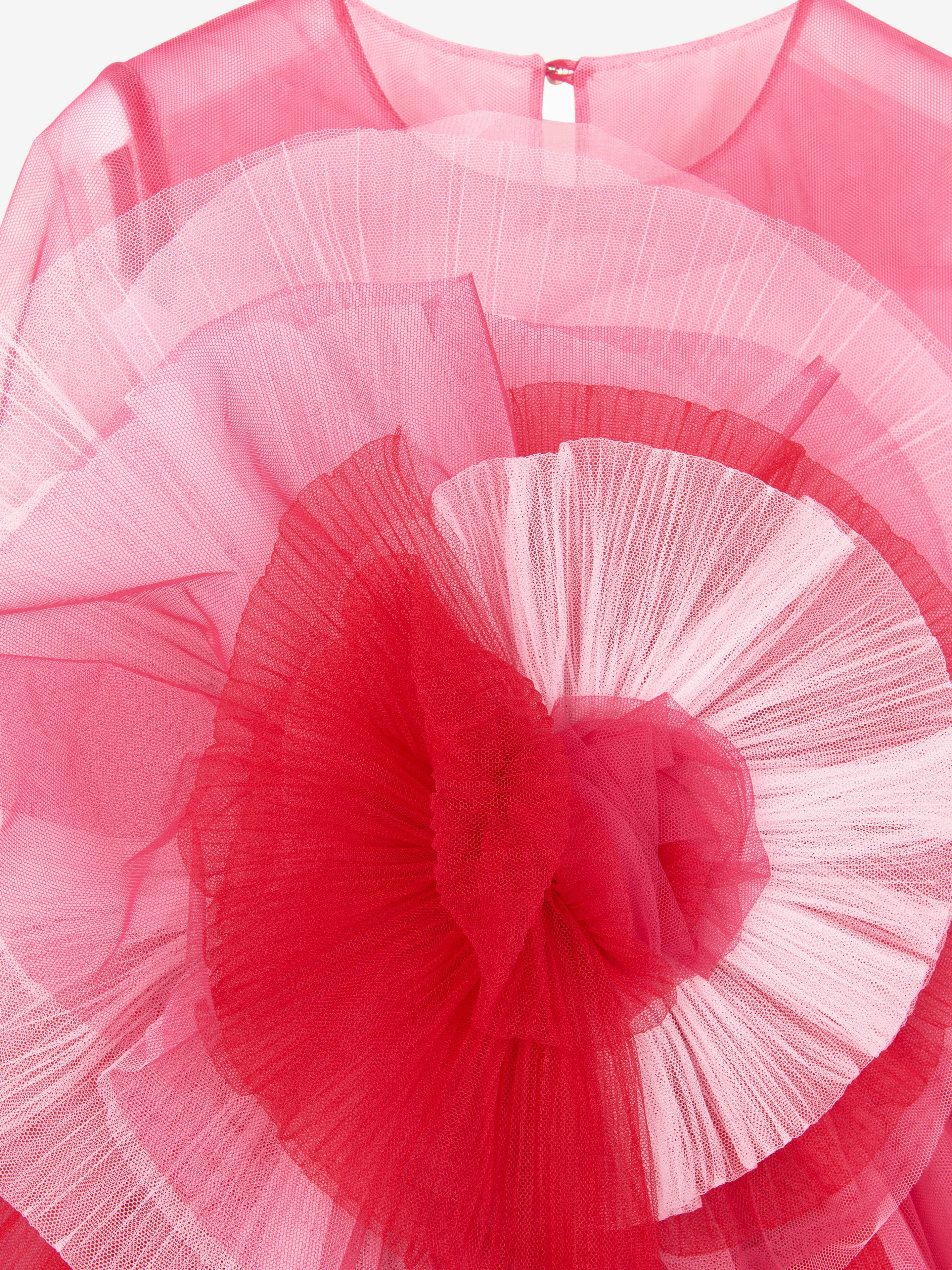 Marchesa Girls Volant Tüllkleid in Rosa