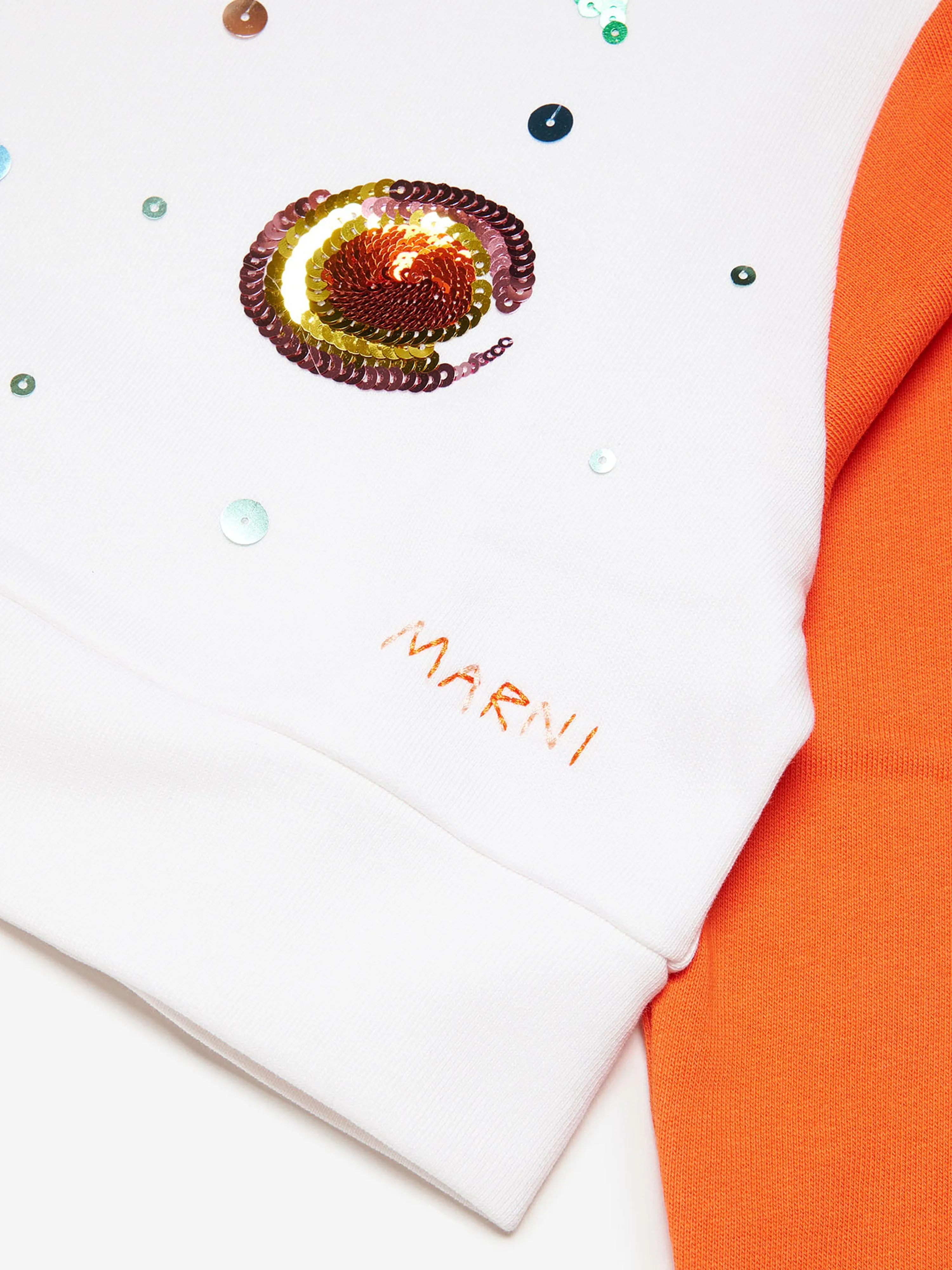 MARNI Mädchen Sweatshirt mit Blumenapplikationen in Weiß