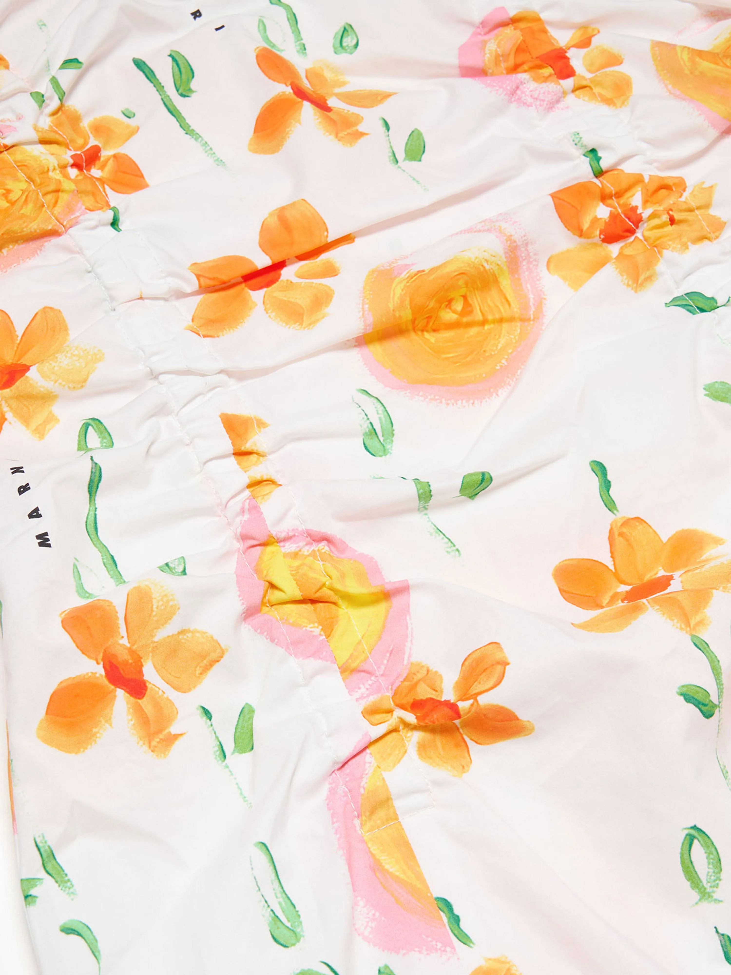 MARNI Mädchen Blumenmuster Poplinkleid in Weiß