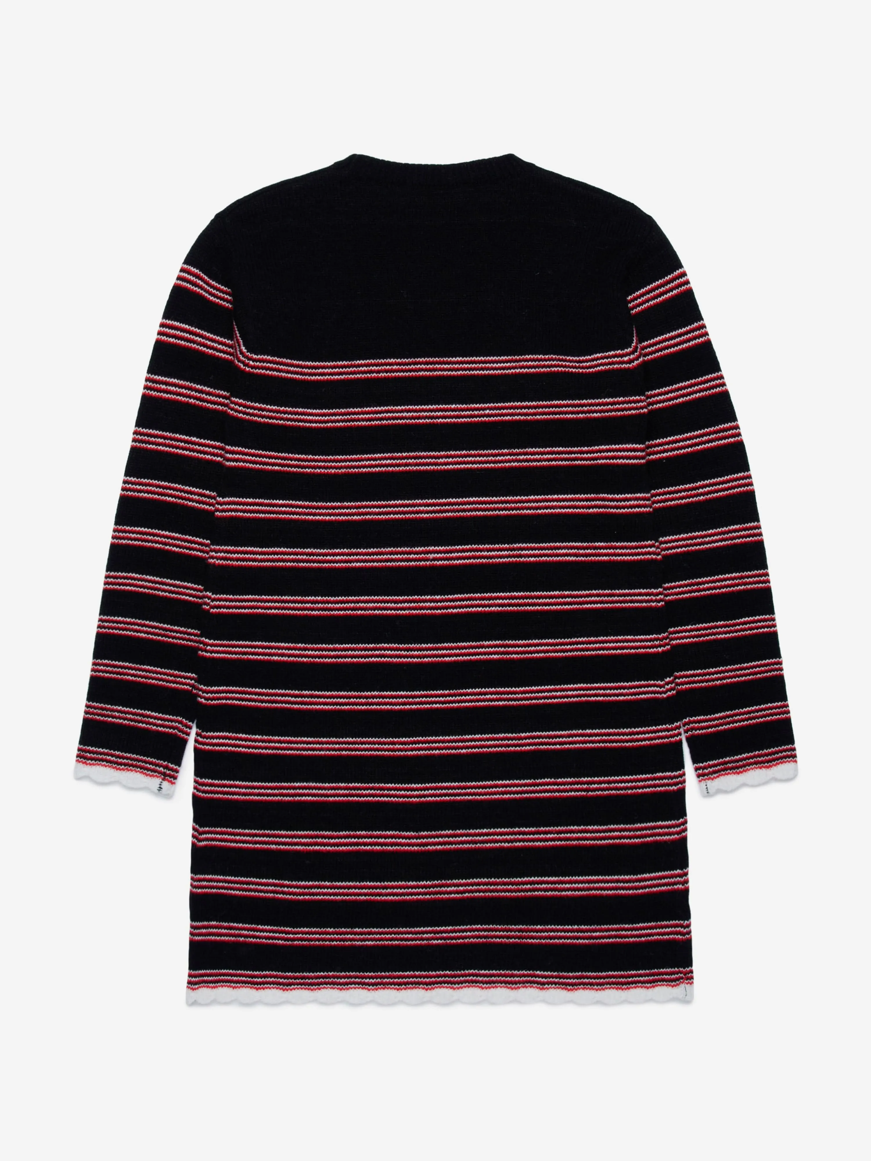 MARNI Mädchen Gestreiftes Strickkleid in Schwarz