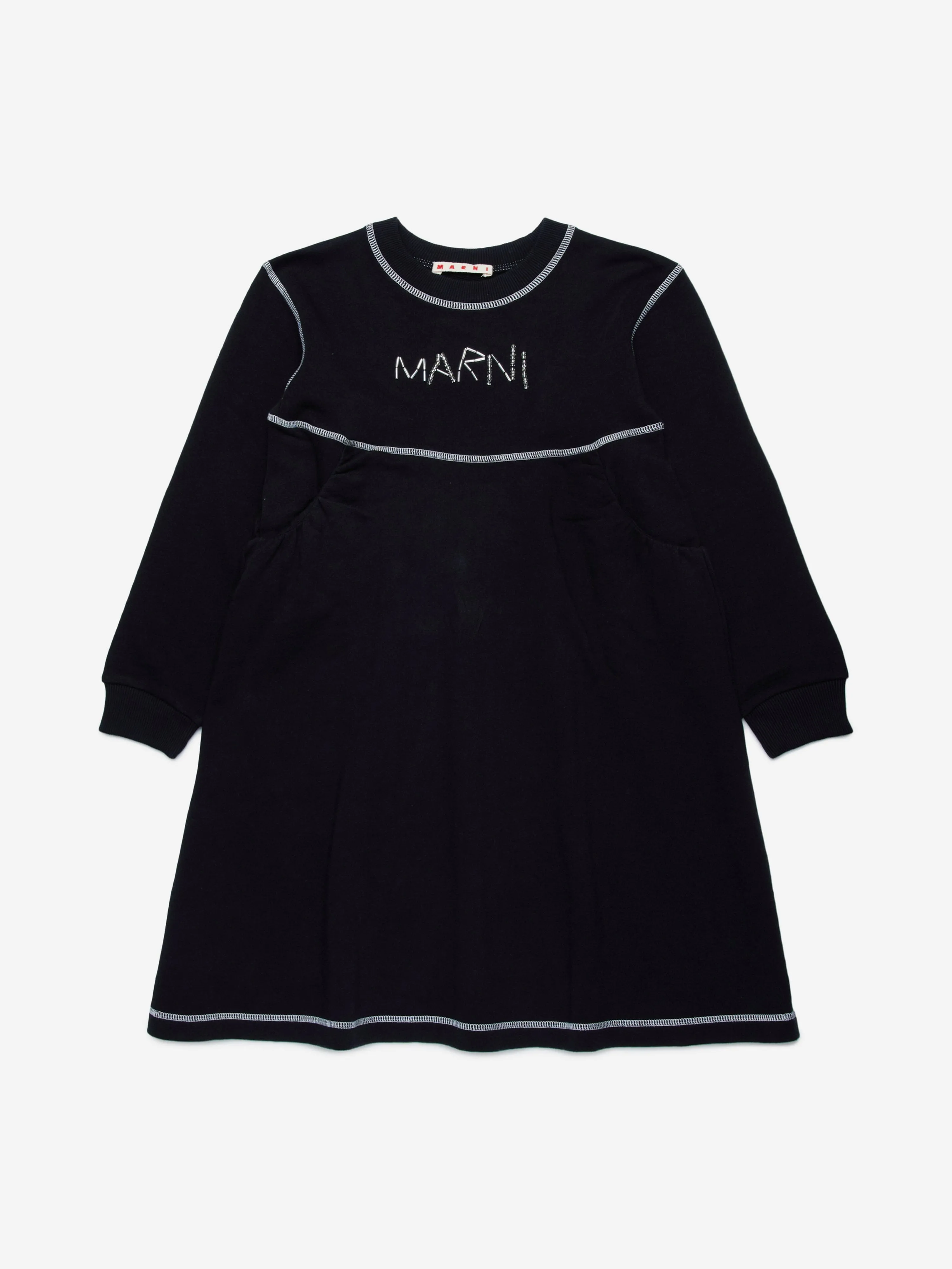 MARNI Mädchen Strickkleid in Schwarz