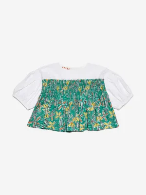 MARNI Grils Carioca Print Shirt in Grün